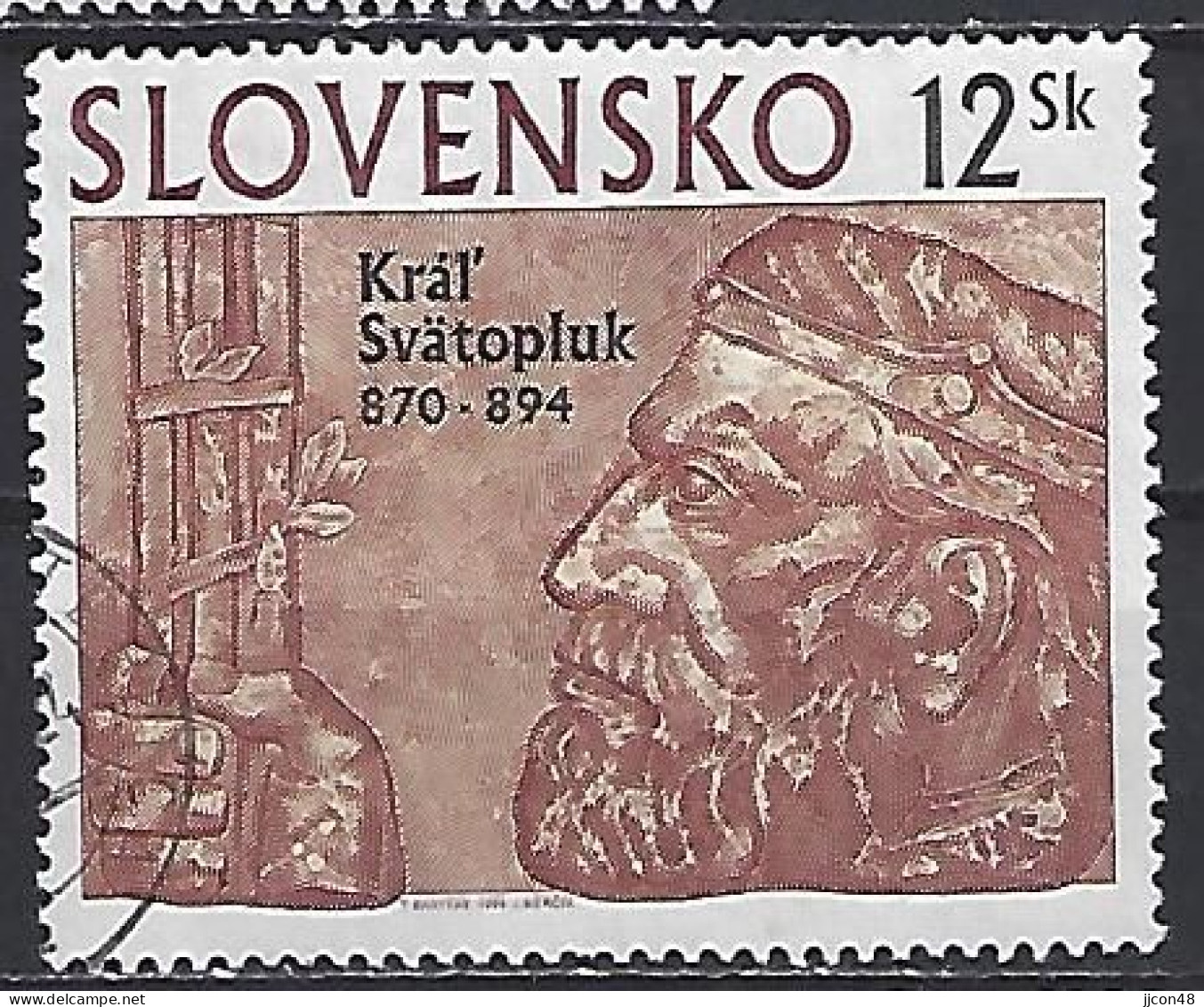 Slovakia 1994  King Swatopluk (o) Mi.198 - Oblitérés