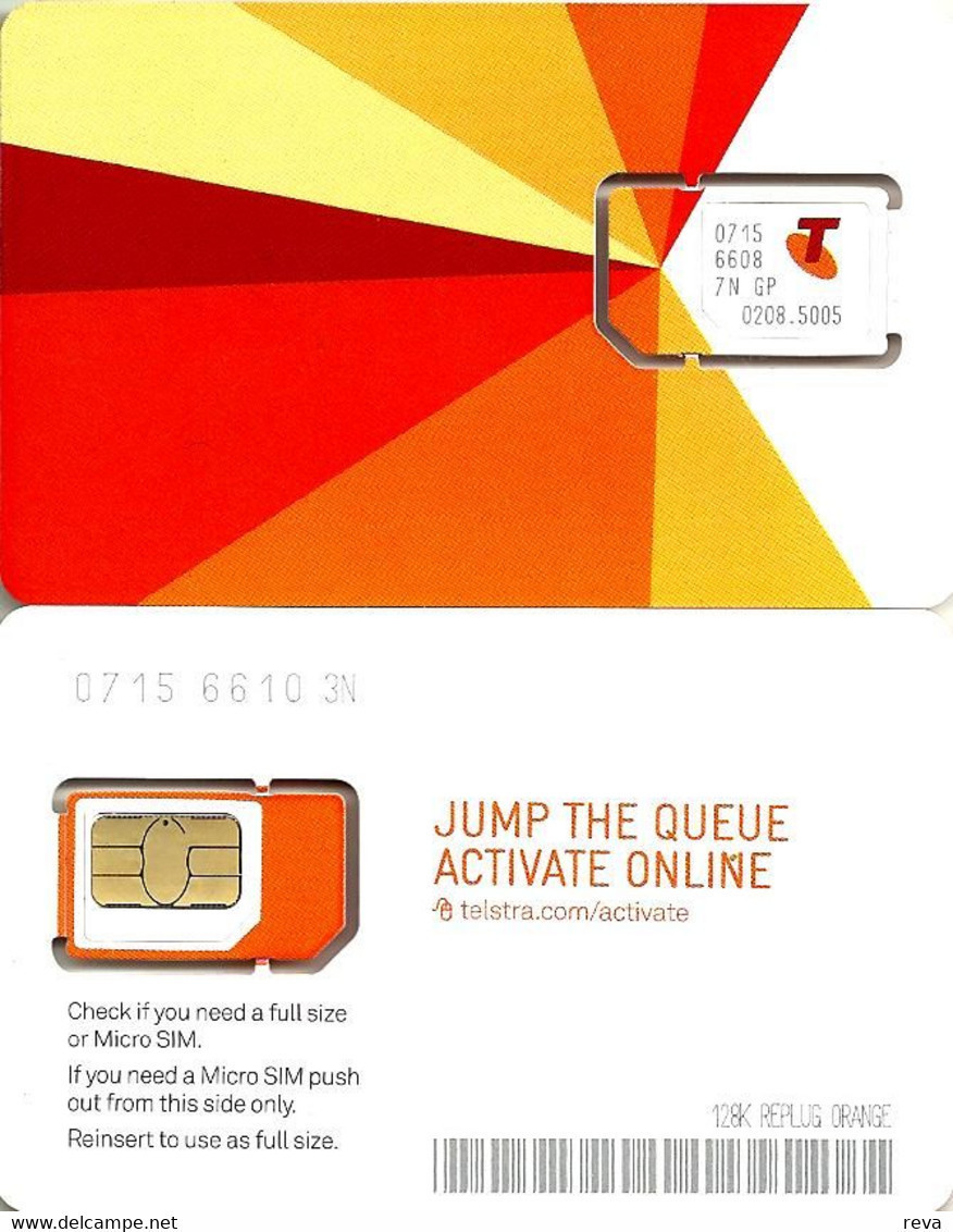 AUSTRALIA GSM MOBILE "TELSTRA"  ORANGE-YELLOW "JUMP THE QUEUE"  BIG CHIP MINT READ DESCRIPTION !!! - Australie