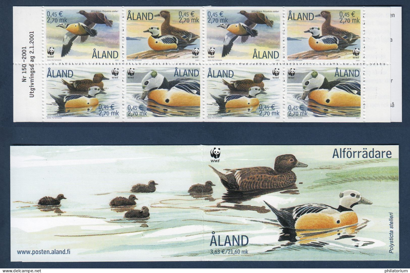 Aland, **, Yv C183, Mi MH 9, SG SB 9, L'Eider De Steller (Polysticta Stelleri), - Aland