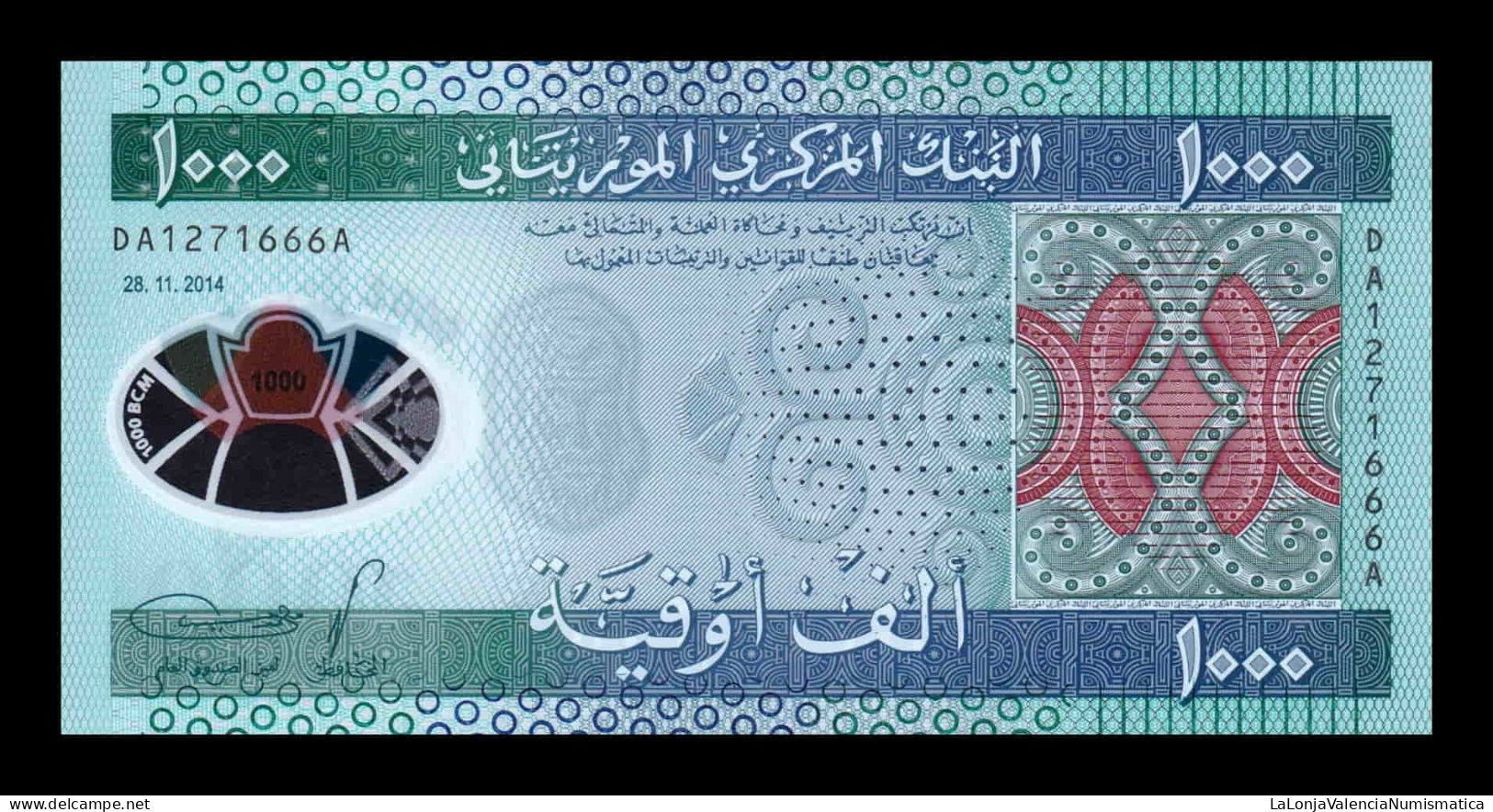 Mauritania Lot 10 Banknotes 1000 Ouguiya 2014 Pick 19 Polymer Sc Unc - Mauritania