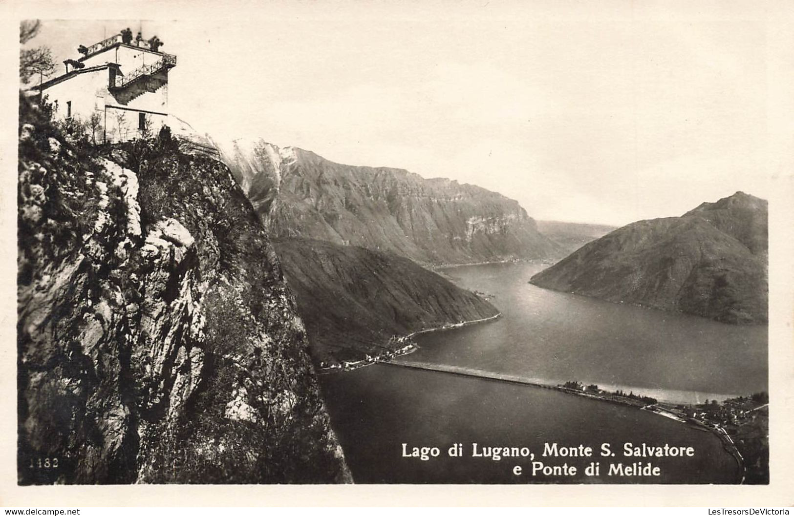 SUISSE - Lago Di Lugano - Monte S Salvatore E Ponte Di Melide - Carte Postale Ancienne - Lugano