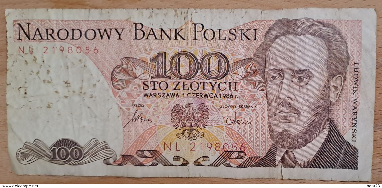 (!) 1986 Polska POLOGNE - PICK 143  - 100 ZLOTYCH / Zlot  - Circulated - See Pictures - Polen