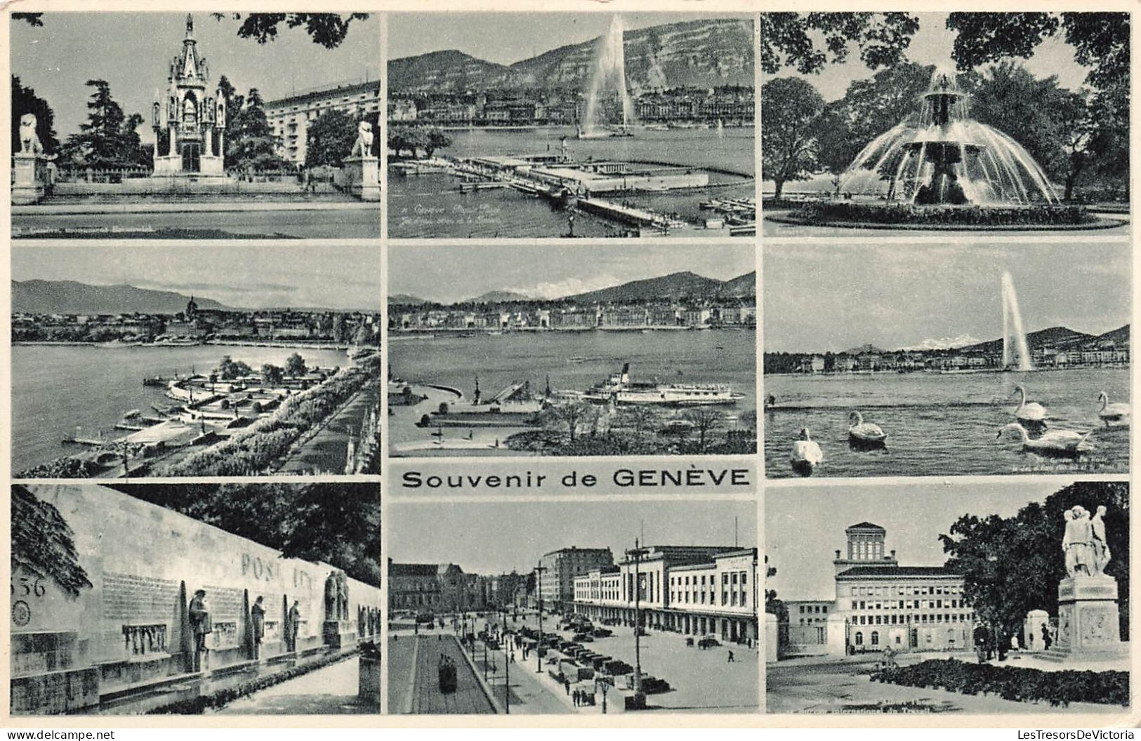 SUISSE - Genève - Souvenir - Multi-vues - Fontaines - Monuments - Carte Postale Ancienne - Genève