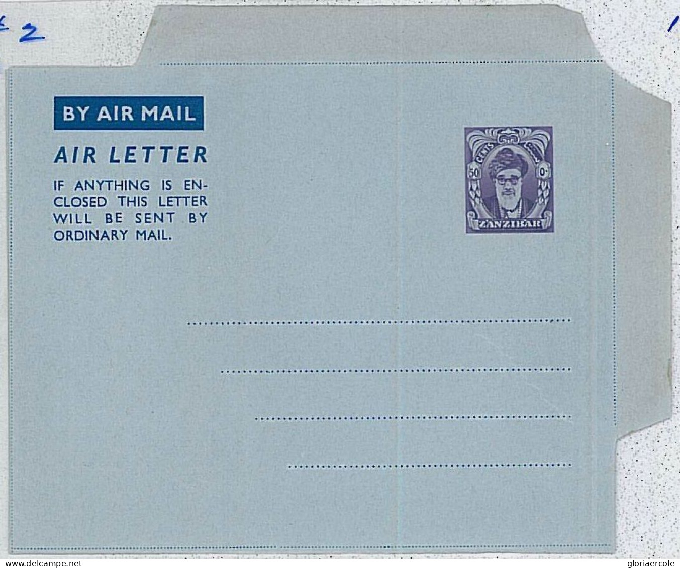 36337   ZANZIBAR - POSTAL STATIONERY Aerogramme : KESSLER Catalogue # 2 - 1953 - Zanzibar (...-1963)