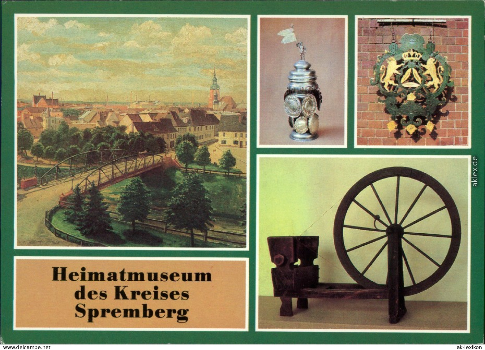 Spremberg Heimatmuseum: Tuchmacher Zinn Silber, Herbergsschild Handspulrad 1985 - Spremberg