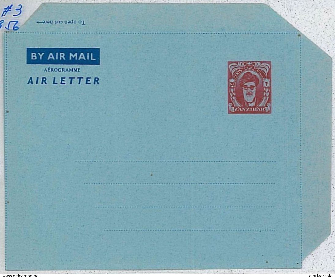 36336   ZANZIBAR - POSTAL STATIONERY Aerogramme : KESSLER Catalogue # 3 - 1956 - Zanzibar (...-1963)