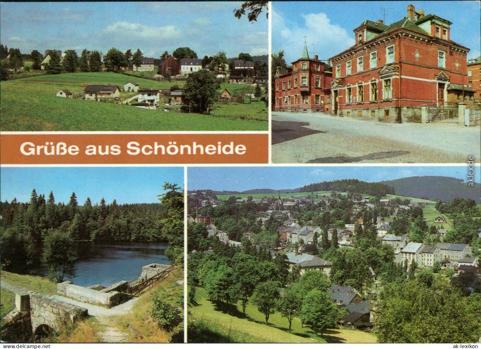 Schönheide (Erzgebirge) Oberdorf, Ernst-Thälmann-Straße, Stausee, Übersicht 1987 - Schönheide