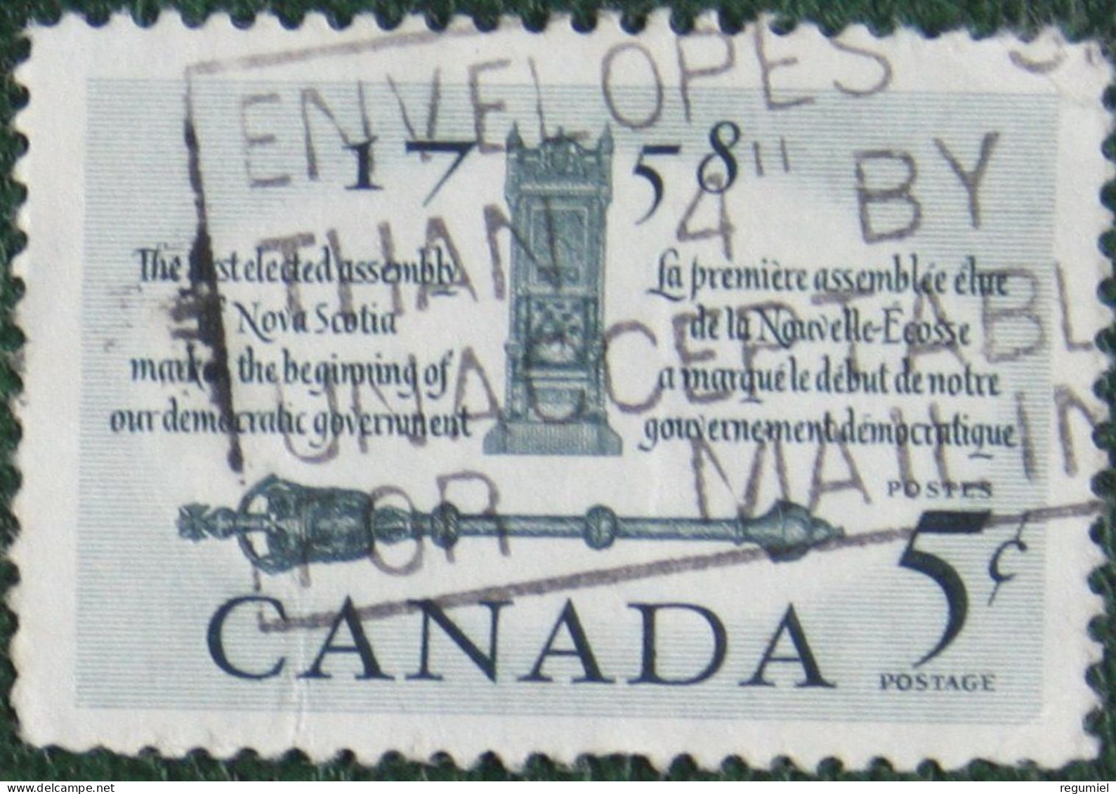 Canada U  309 (o) Usado. 1958 - Oblitérés