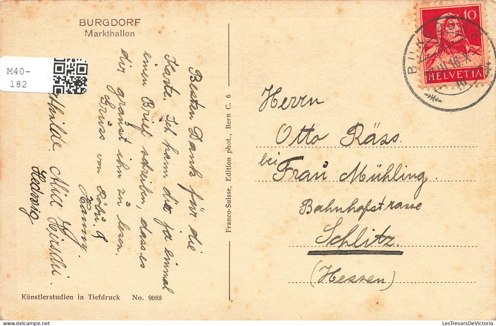 SUISSE - Burgdorf - Markthallen - Carte Postale Ancienne - Sonstige & Ohne Zuordnung