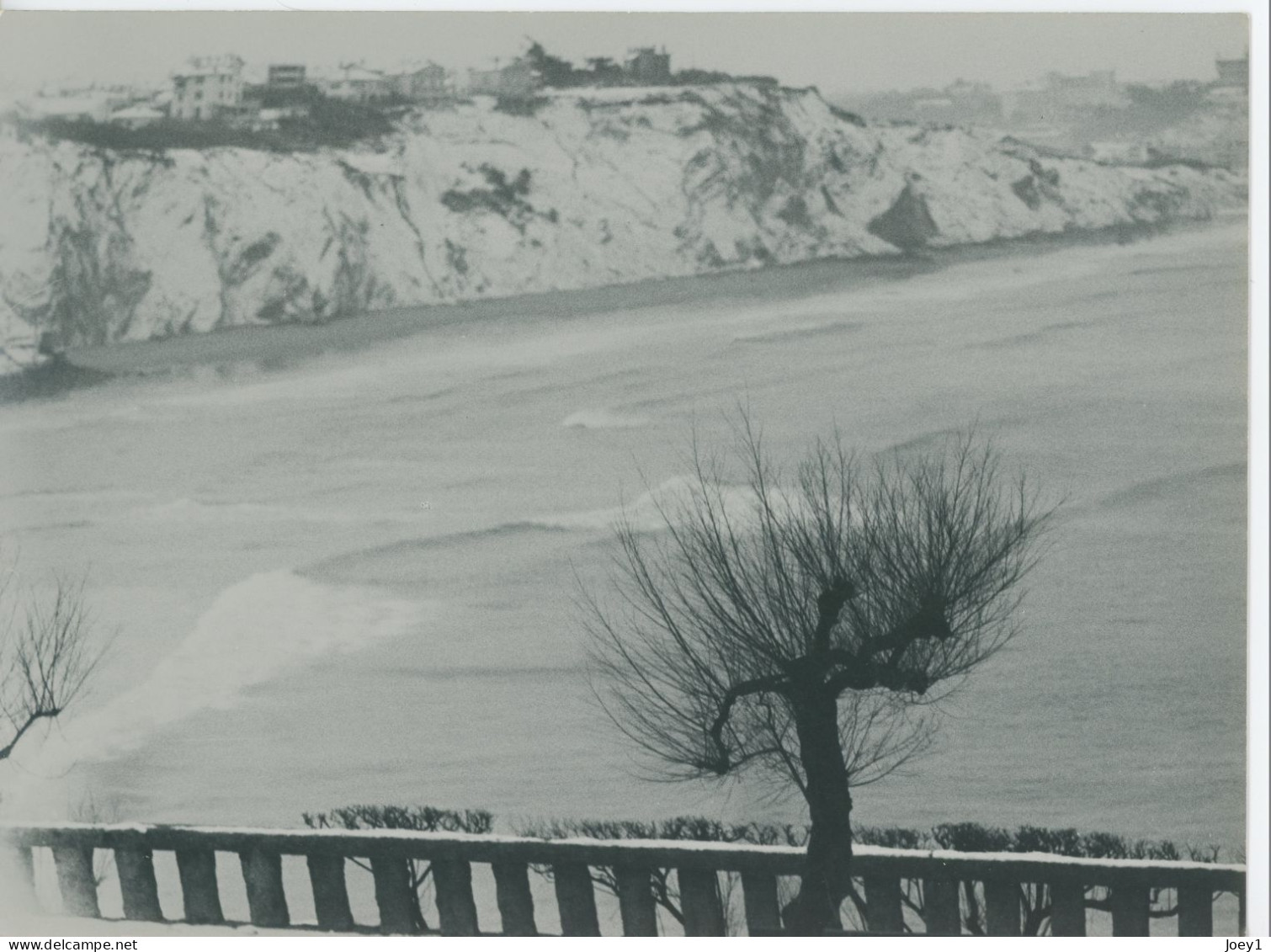 Photo Biarritz Années 80 Sous La Neige, Format 18/24 - Orte