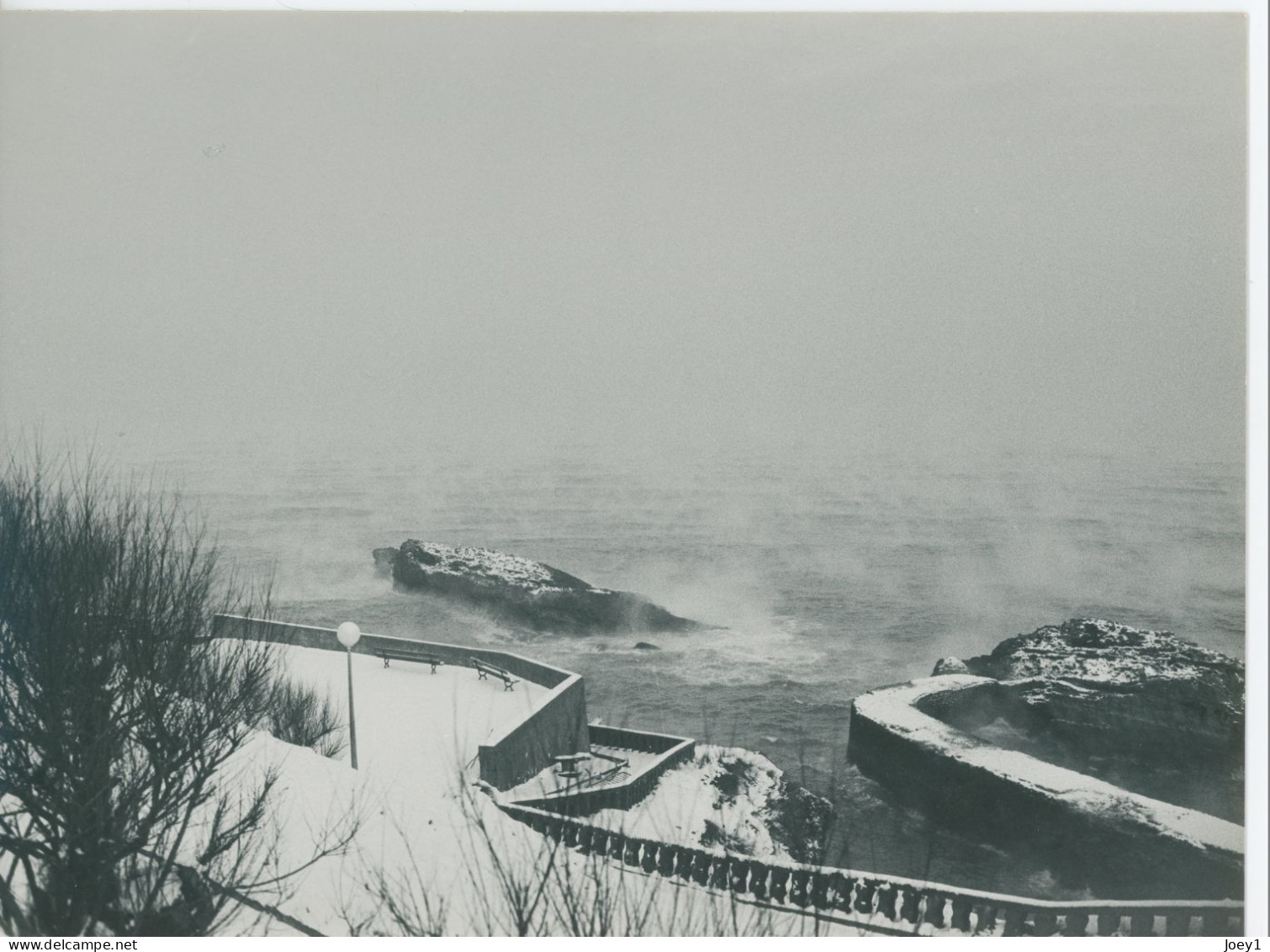 Photo Biarritz Années 80 Sous La Neige, Format 18/24 - Plaatsen