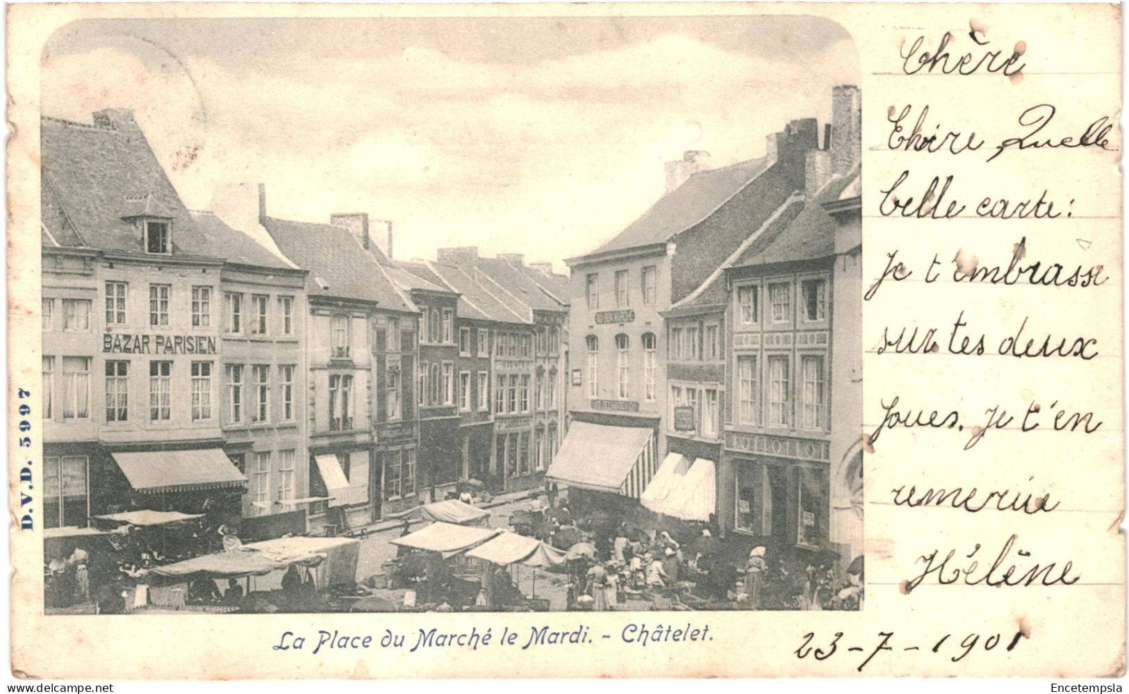 CPA Carte Postale Belgique Châtelet  Place Du Marché Le Mardi 1901   VM77075ok - Châtelet