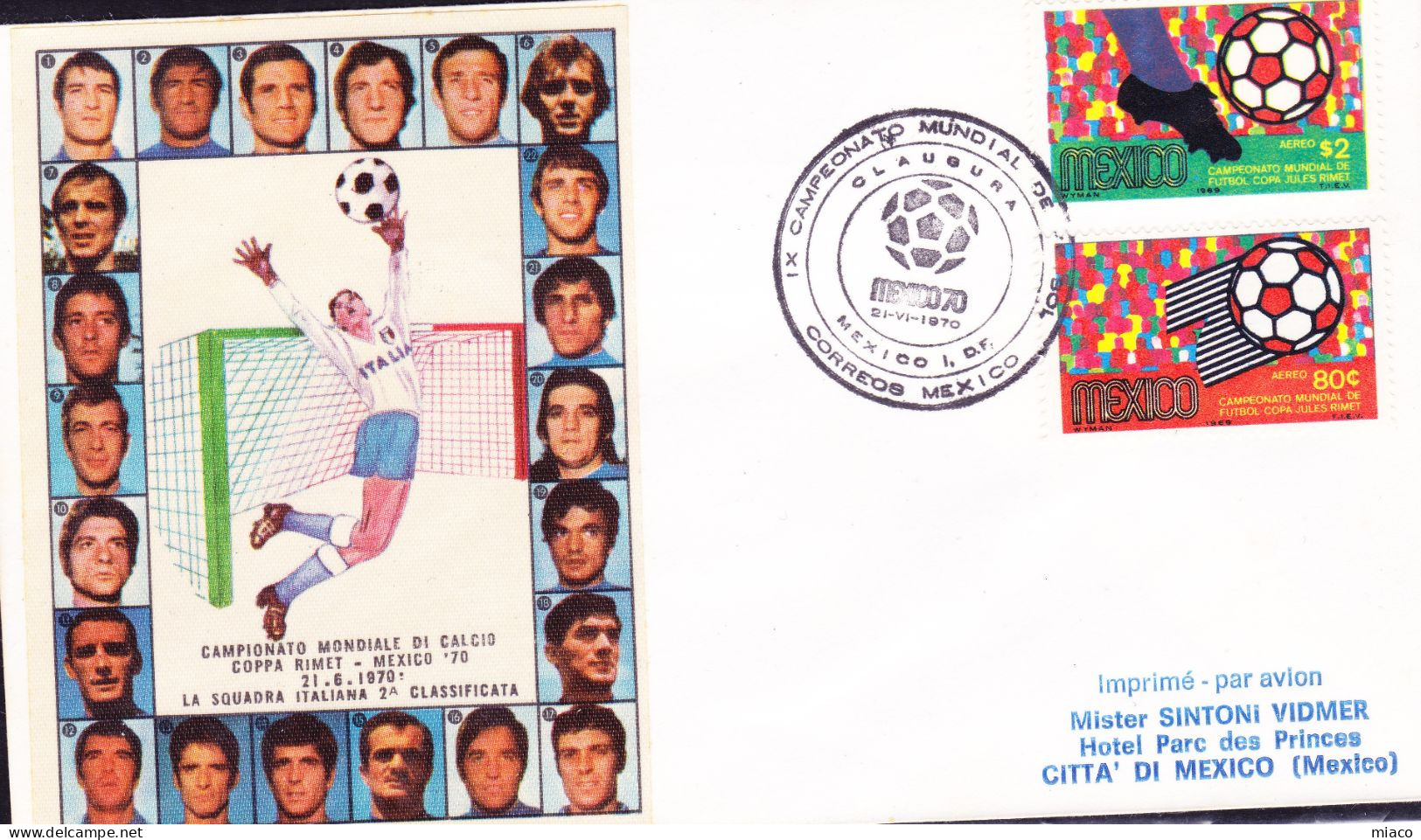 FDC CALCIO 1970 - Campioni Del Mondo - FDC