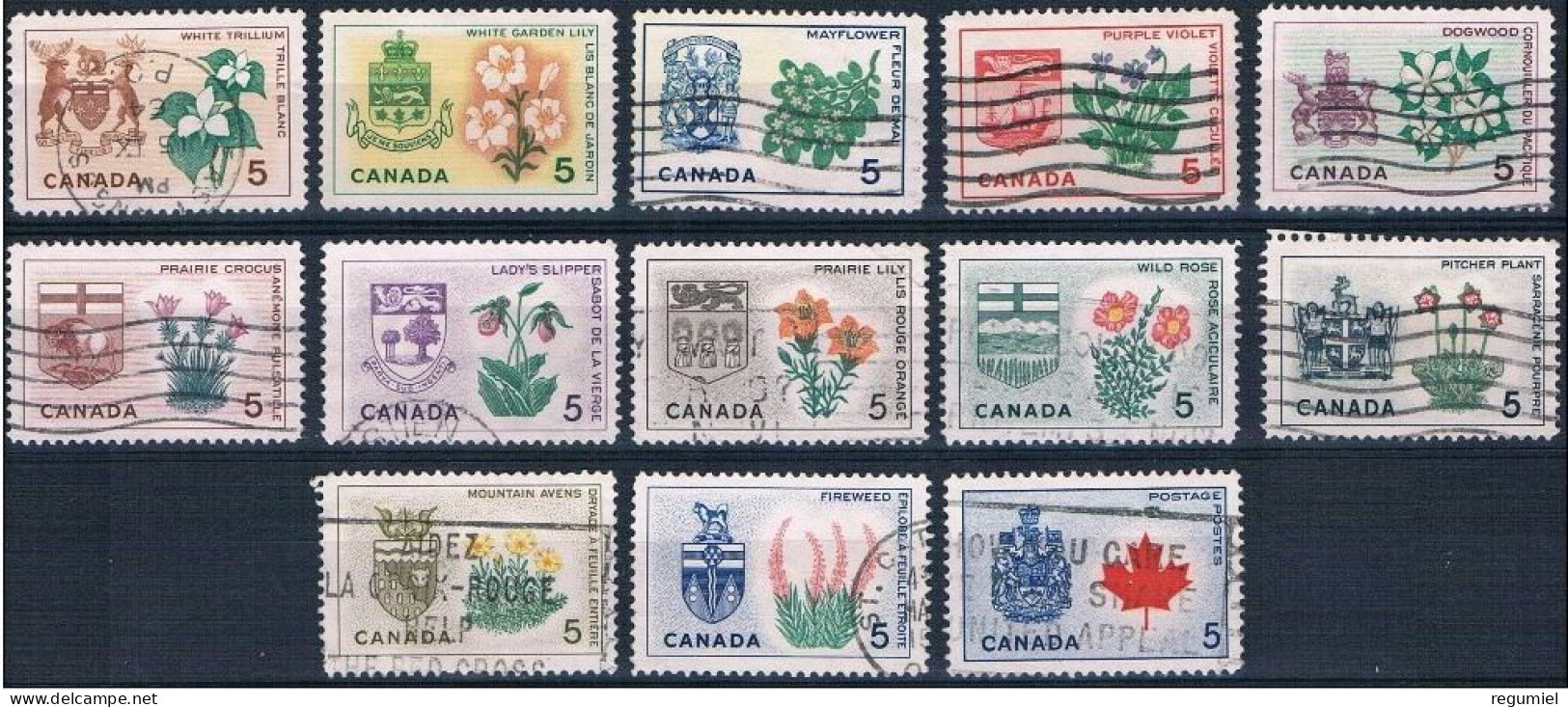 Canada U  343/355 (o) Usado. 1964 - Oblitérés