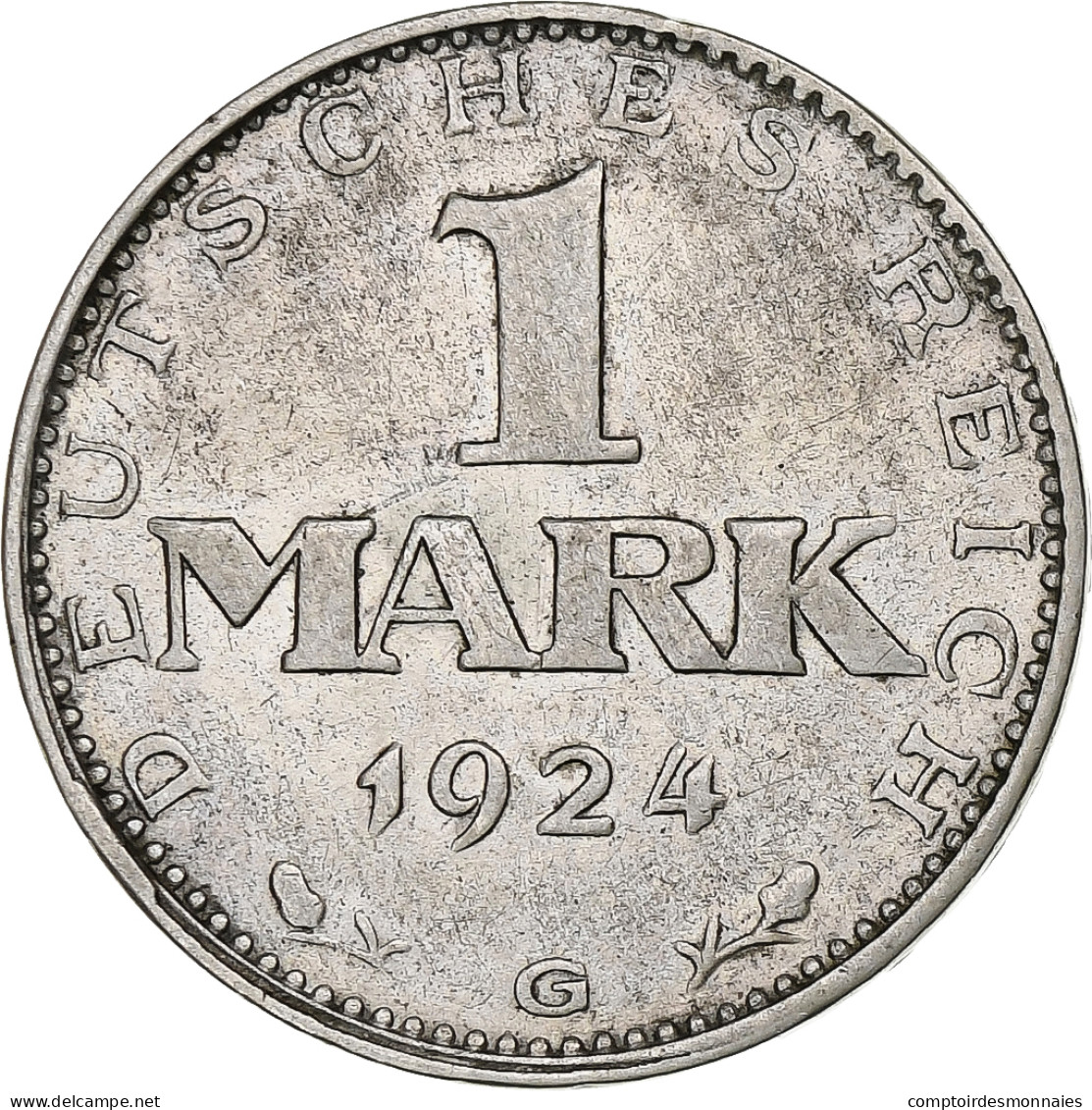 Allemagne, République De Weimar, Mark, 1924, Karlsruhe, Argent, TB+, KM:42 - 1 Mark & 1 Reichsmark