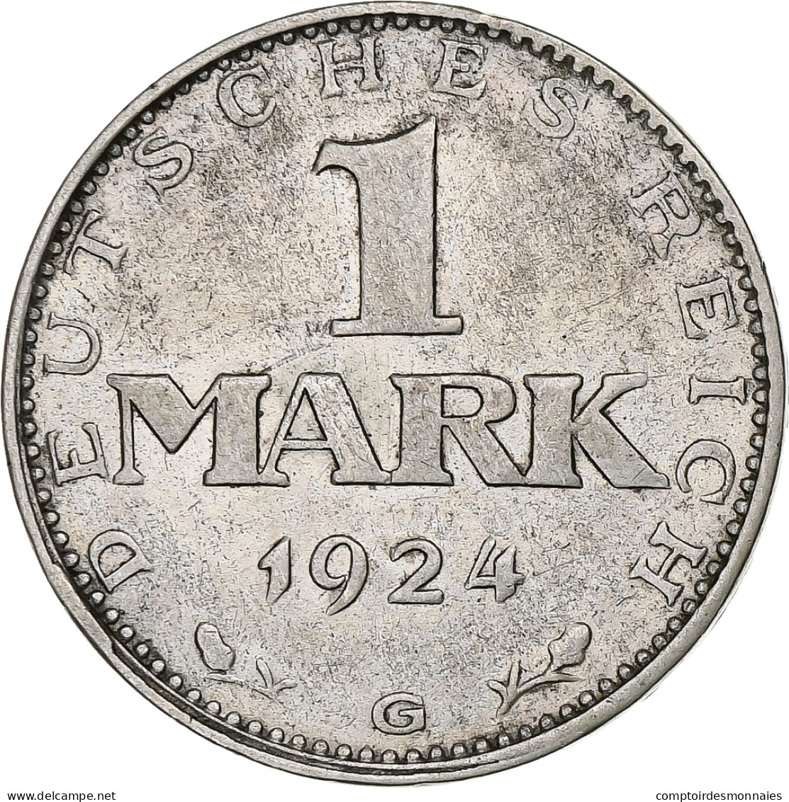 Allemagne, République De Weimar, Mark, 1924, Karlsruhe, Argent, TB+, KM:42 - 1 Marco & 1 Reichsmark