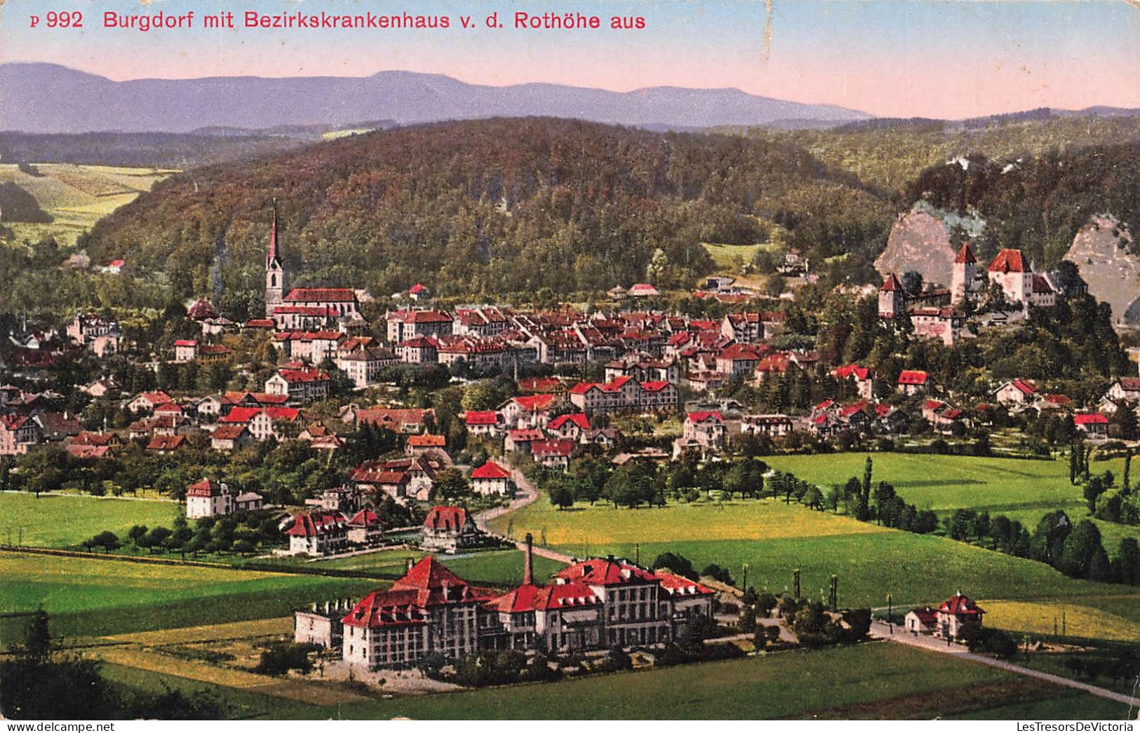 SUISSE - Burgdorf Mit Bezirkskranlenhaus V D Rothöthe Aus - Carte Postale Ancienne - Sonstige & Ohne Zuordnung
