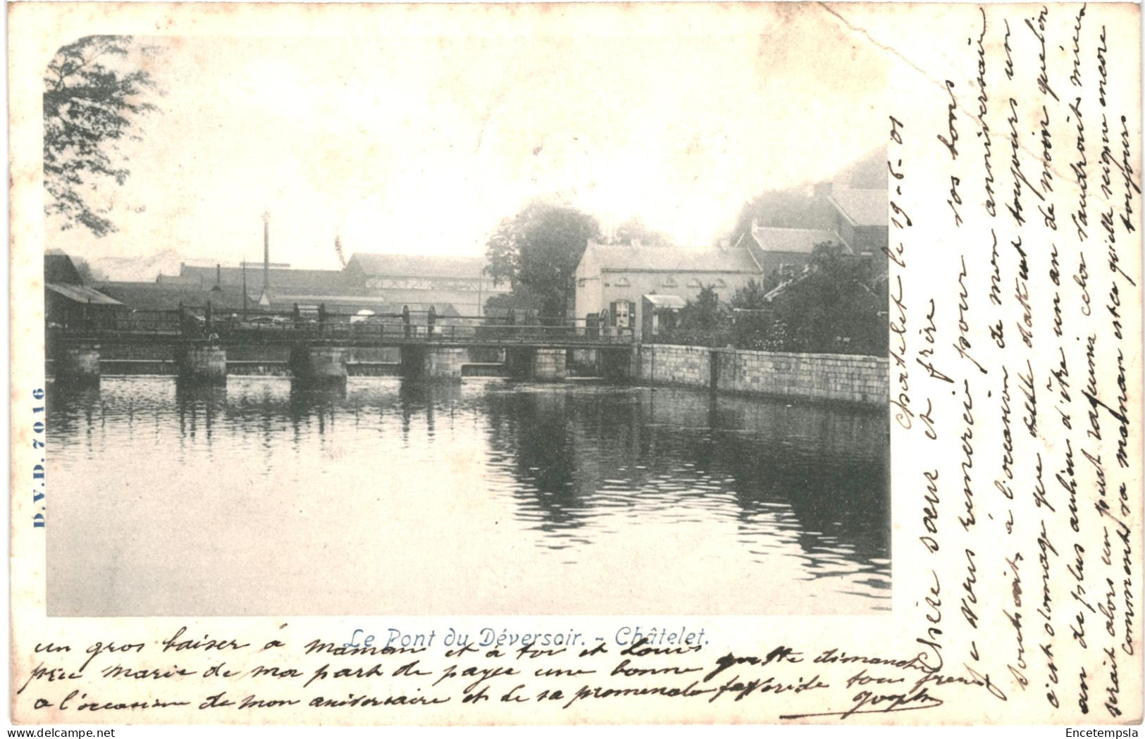 CPA Carte Postale Belgique Châtelet  Pont Du Déversoir 1901  VM77076 - Châtelet