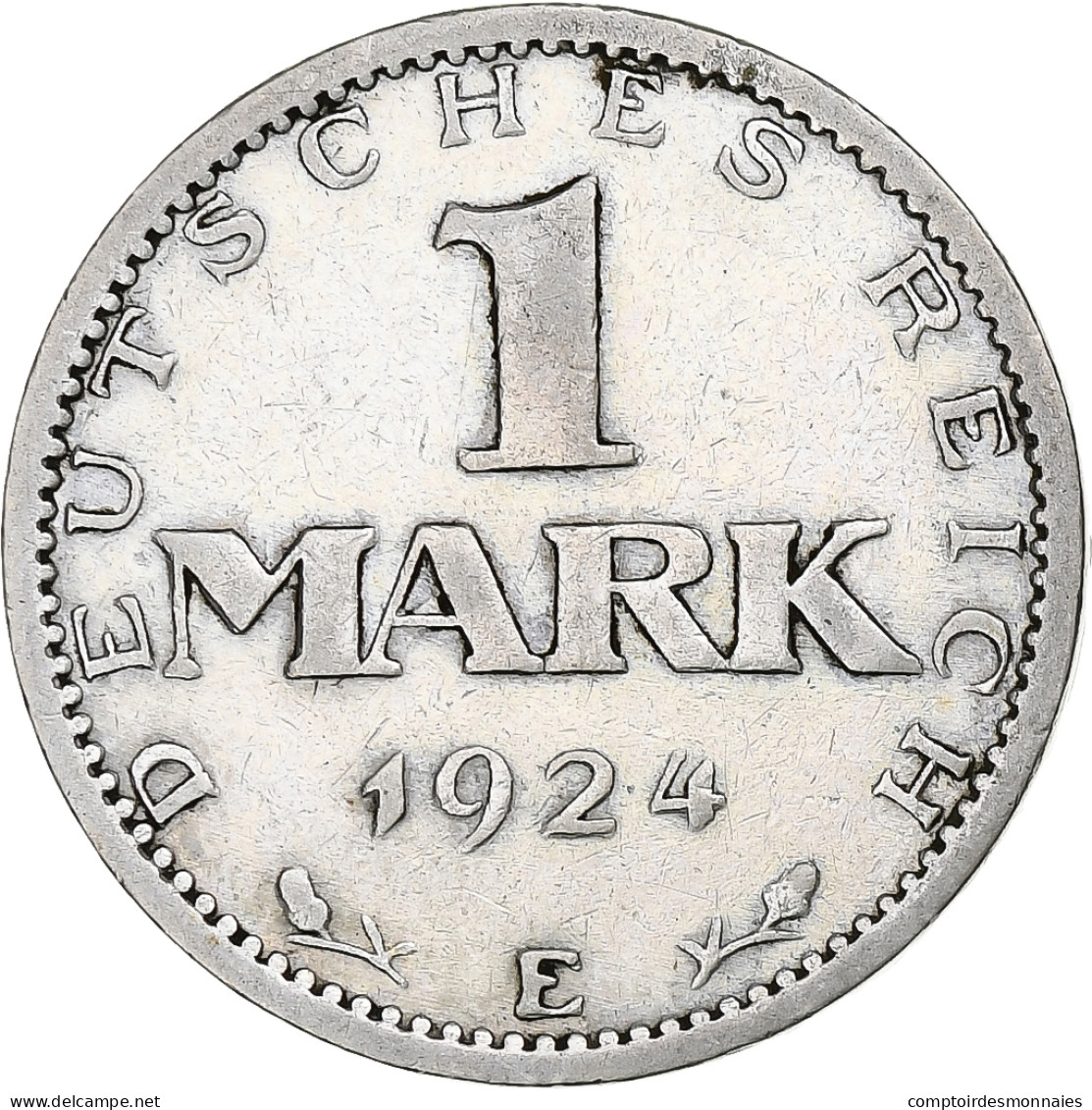 Allemagne, République De Weimar, Mark, 1924, Muldenhütten, Argent, TTB, KM:42 - 1 Marco & 1 Reichsmark