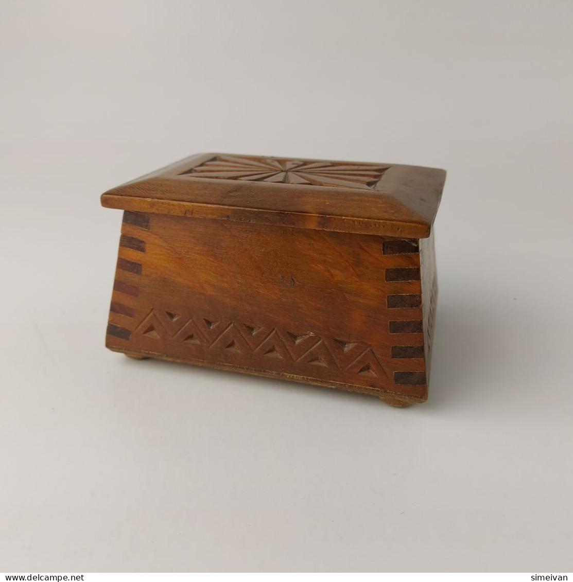 Beautiful Vintage Carved Wooden Box Jewelry Trinked Box #5471 - Boîtes/Coffrets