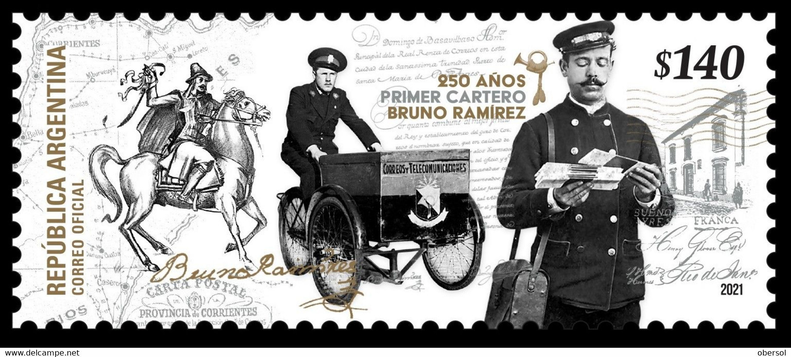 Argentina 2021 First Postman - 250 Years MNH Stamp - Ongebruikt