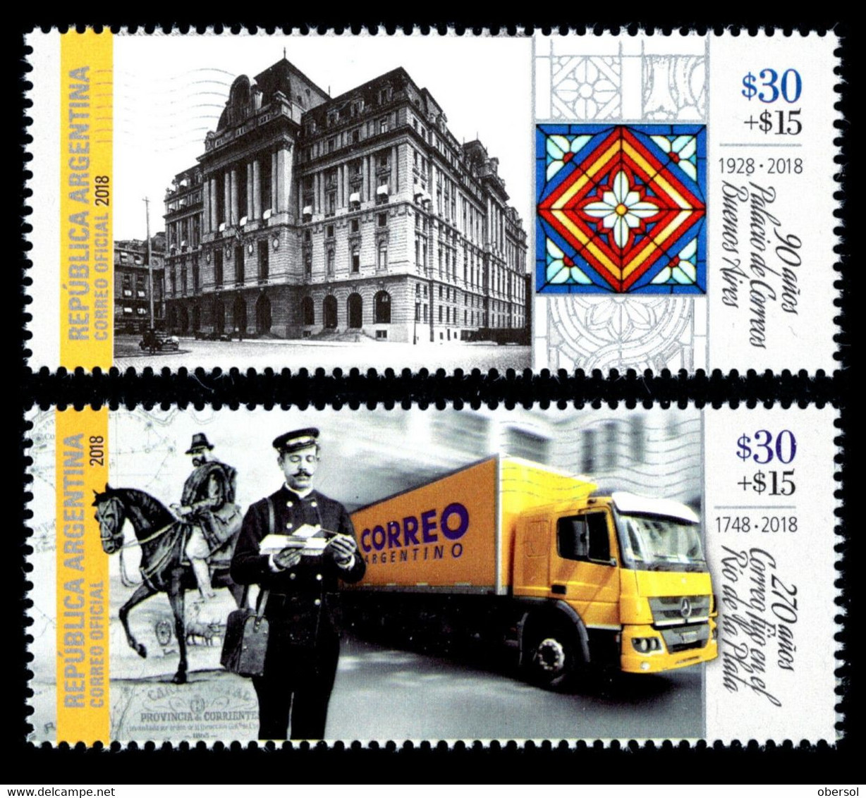 Argentina 2018 Postal Services Postman Anniversary Complete Set MNH - Unused Stamps