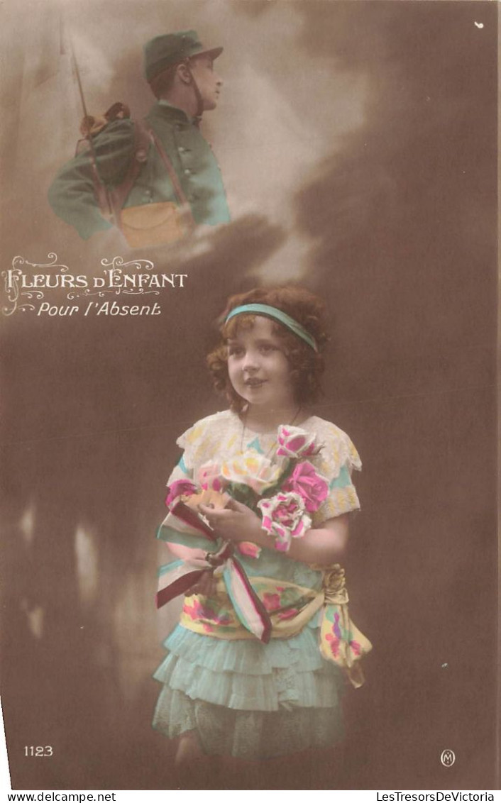 ENFANTS - Fleurs D'enfant - Pour L'absent - Fantaisie - Carte Postale Ancienne - Sonstige & Ohne Zuordnung