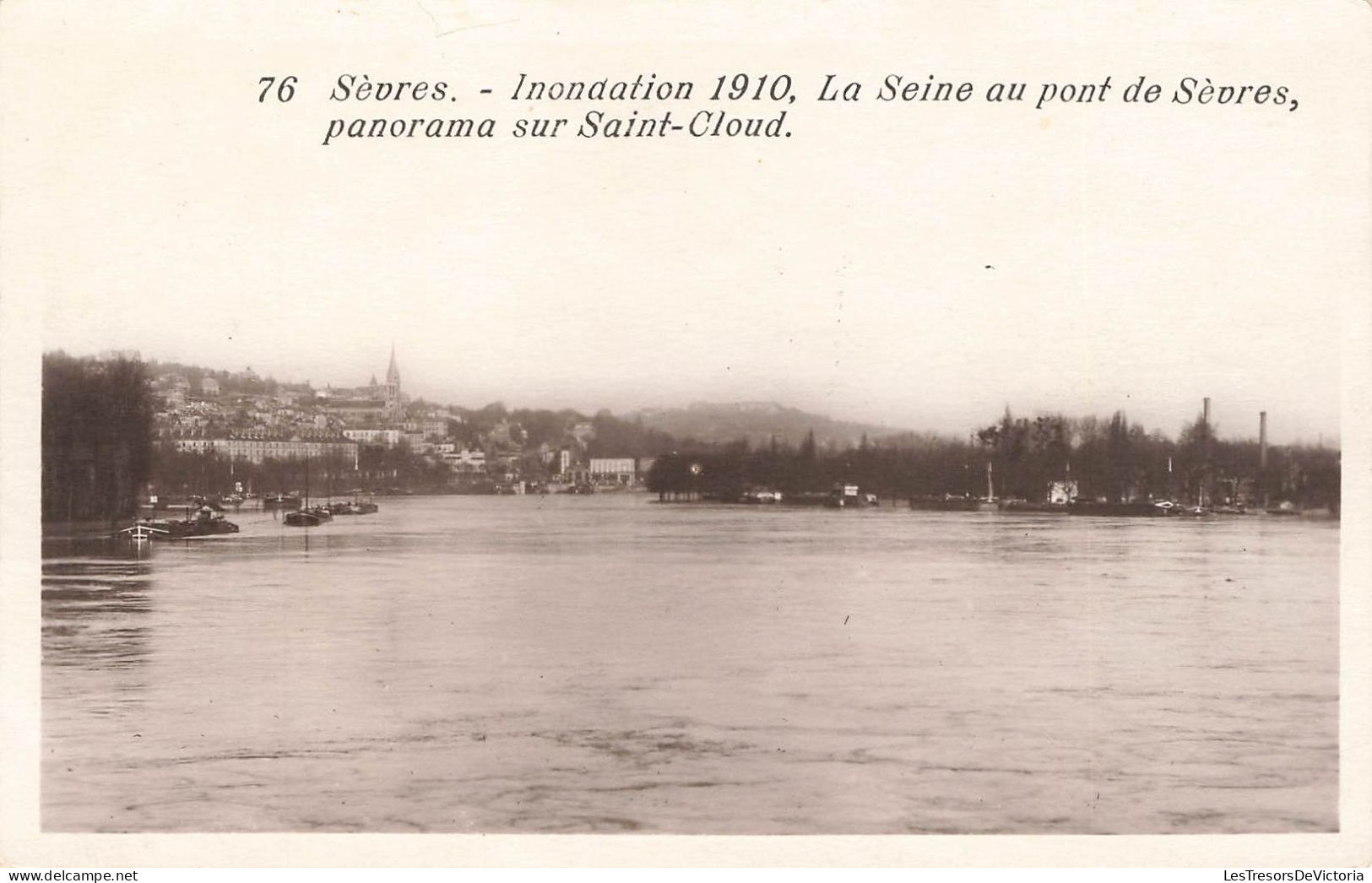 FRANCE - Sèvres - Inondation 1910 - La Seine Au Pont De Sèvres - Panorama Sur Saint Cloud - Carte Postale Ancienne - Sevres