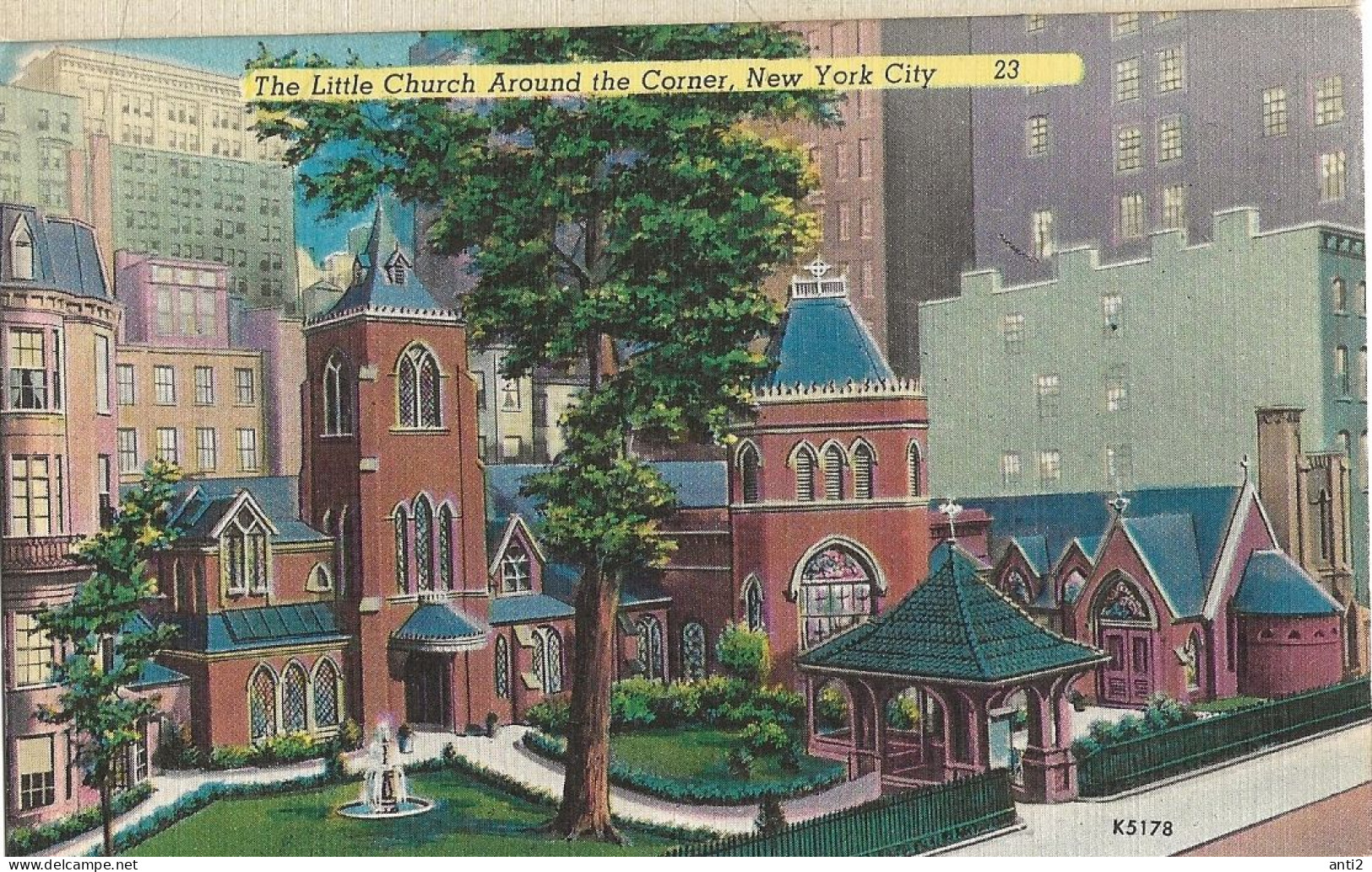 USA  Postal Card  The Little Church Around The Corner Unused Card     23 - Kerken