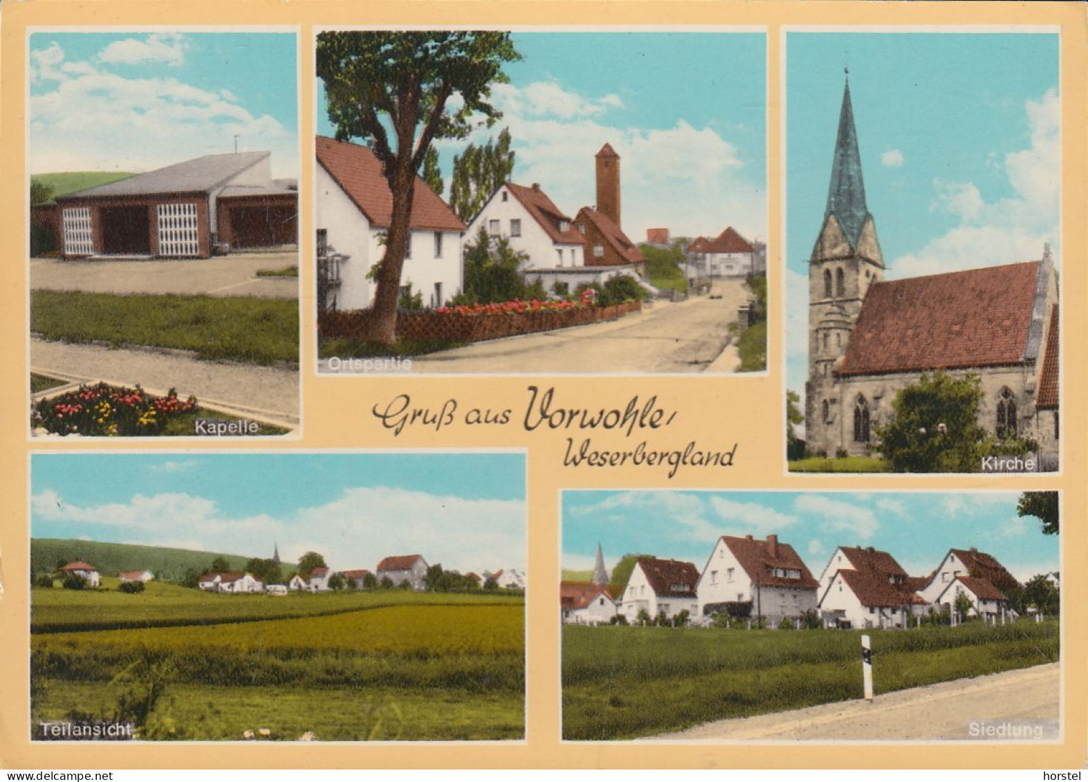 D-37632 Eimen, Vorwohle - Weserbergland - Alte Ansichten - Ortsansicht - Siedlung - Kapelle - Kirche - Bodenwerder