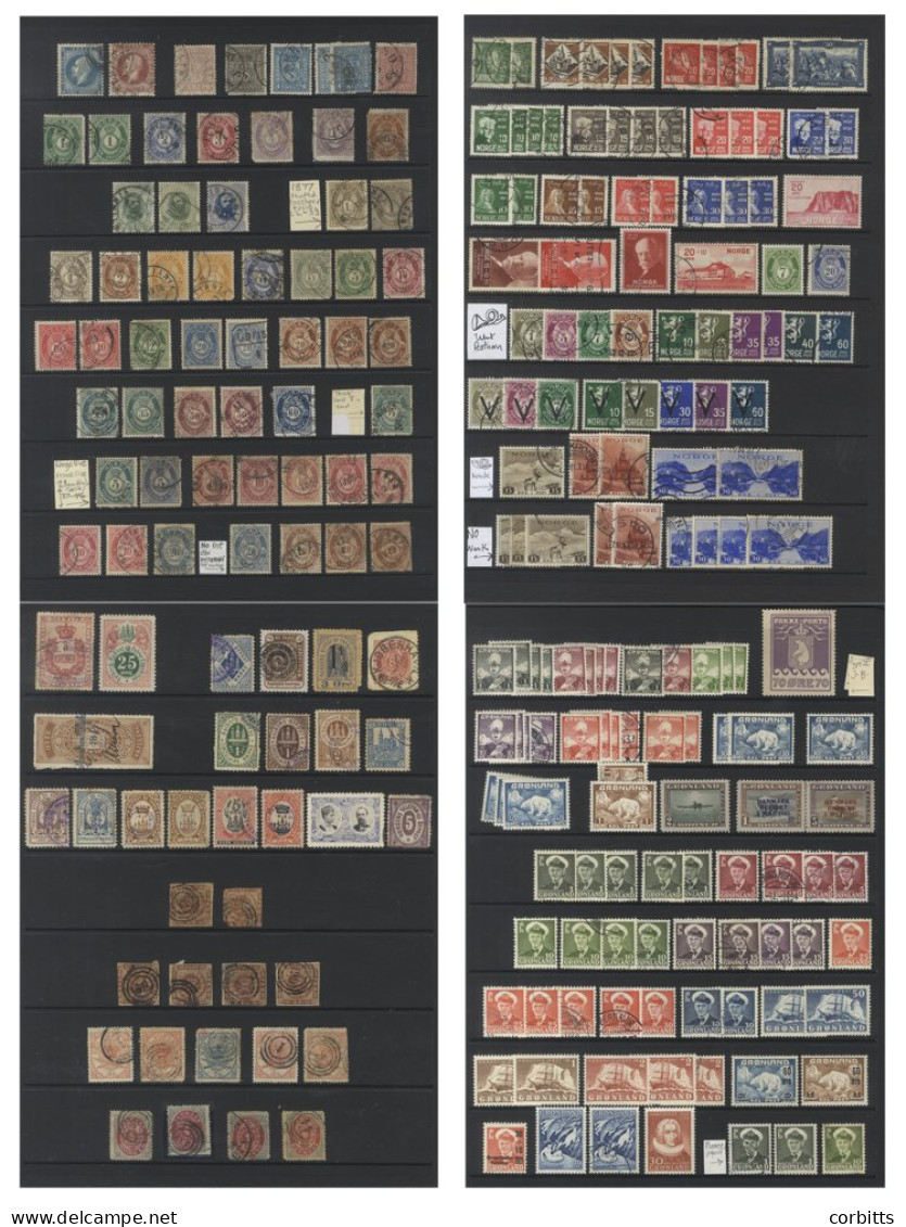 SCANDINAVIA UM, M & U Collection In Two Hagner Albums Incl. Denmark Imperfs (6), Early Numerals, Commems, Defins, Dues & - Other & Unclassified