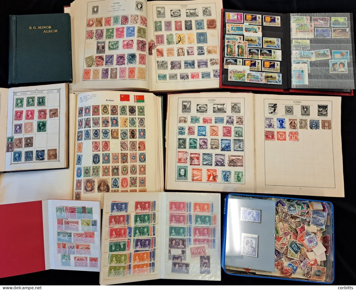 MISCELLANEOUS ACCUMULATION In A Large Carton With Stamps On Leaves, In Strand Albums Etc. In Envelopes/tins Etc. Needs V - Andere & Zonder Classificatie