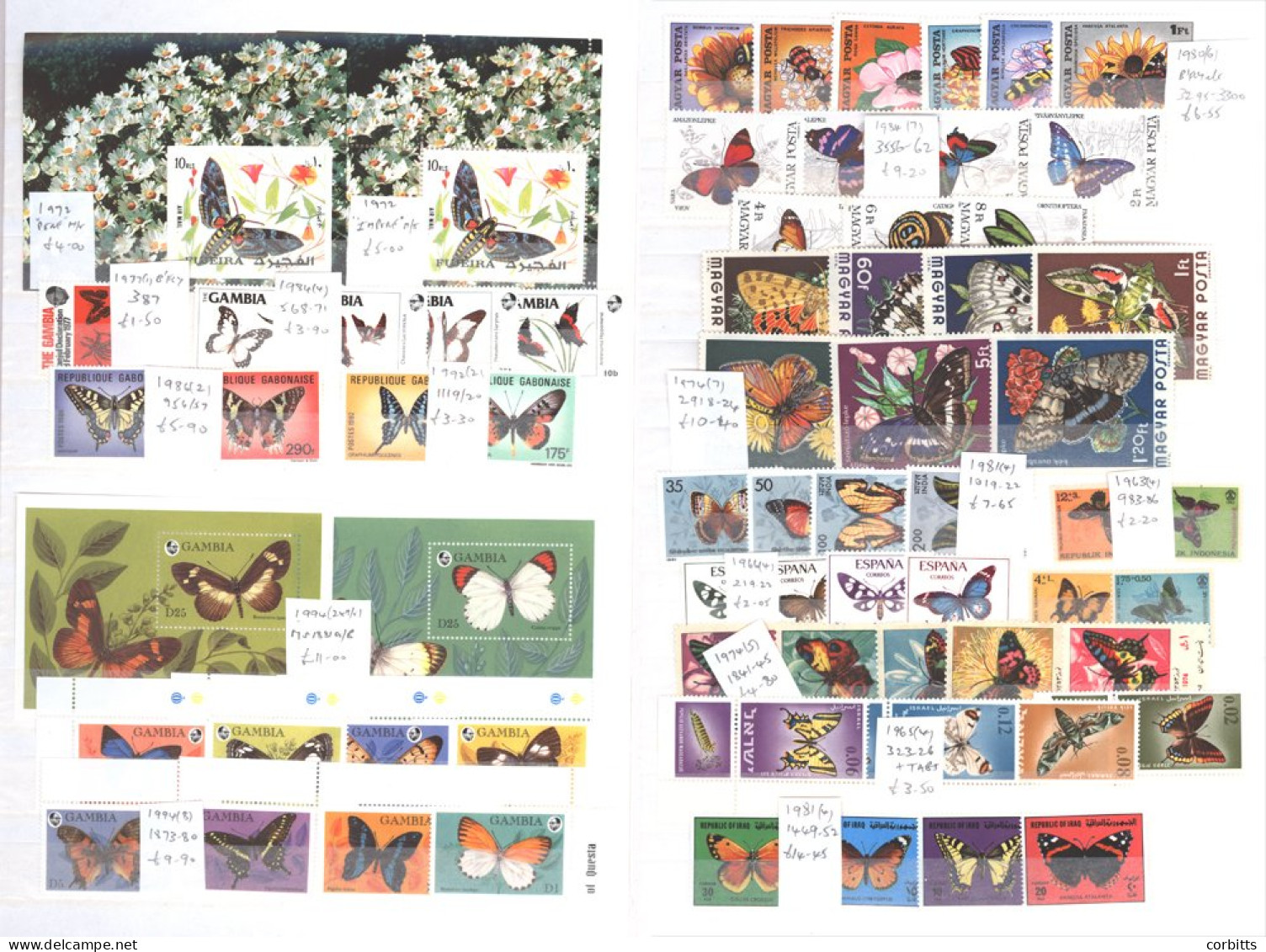 BUTTERFLIES & MOTHS UM Collection In A Stock Book, Ranges Of Butterflies, Moths, Bees, Dragonflies Etc, Ranges Of Stamps - Other & Unclassified