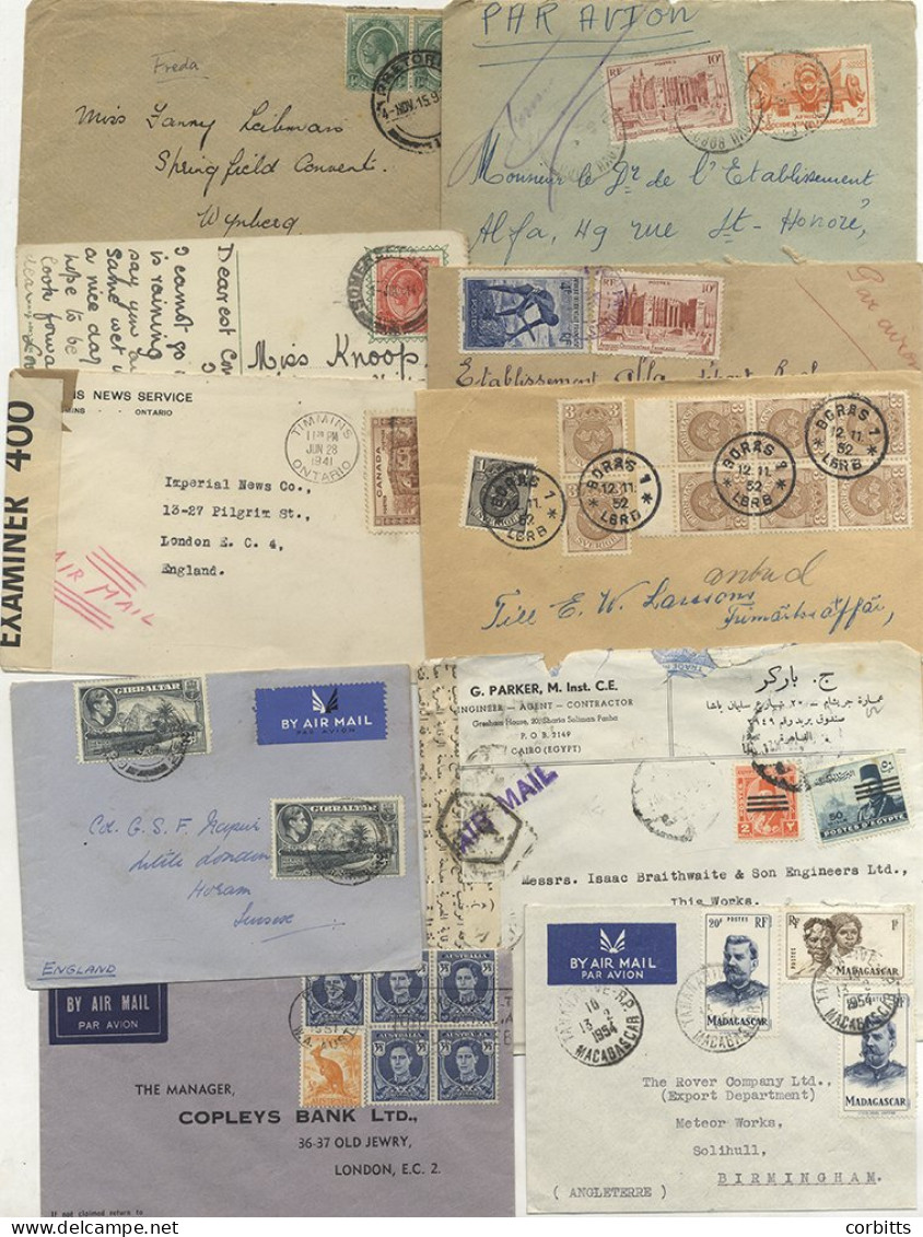 ALL WORLD COVERS/POSTCARDS 20thC (& Some Earlier), Covers, Postal Stationery & PPC's, Former Colonies British Empire, B. - Autres & Non Classés