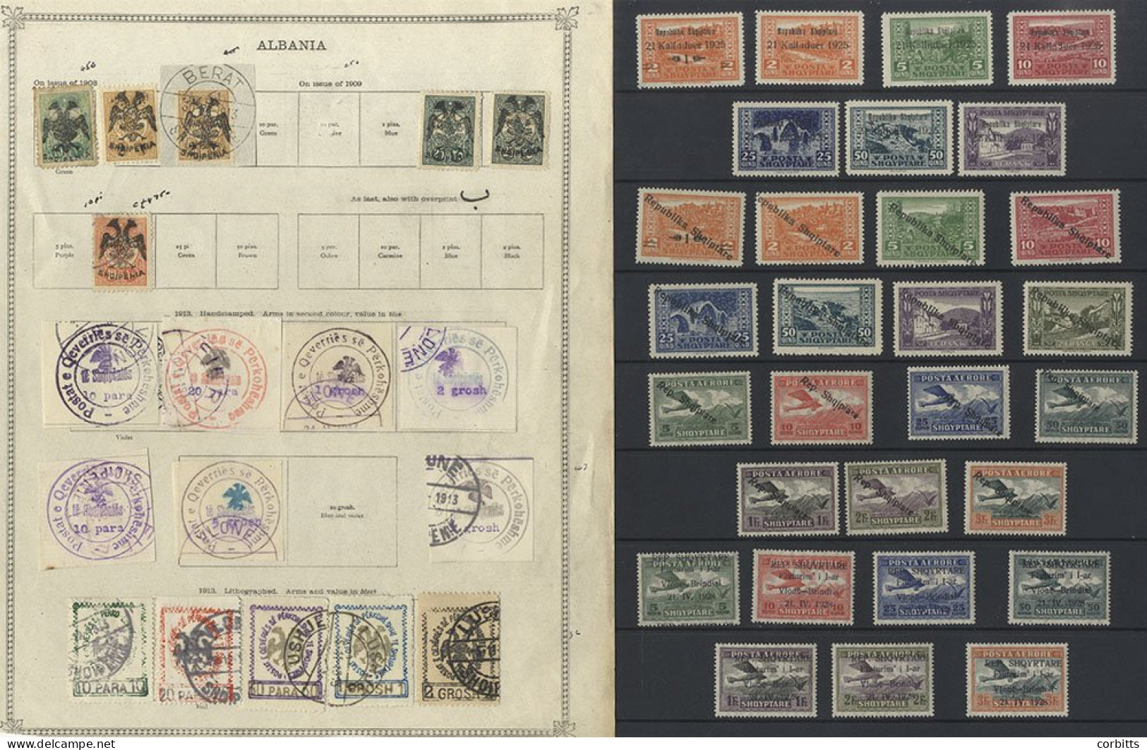 1913-39 M & U Collection/accumulation On Leaves Incl. 1913 10pa Green, M Soiled (Cat. £450), Unissued 2p On 5pa M & U &  - Other & Unclassified