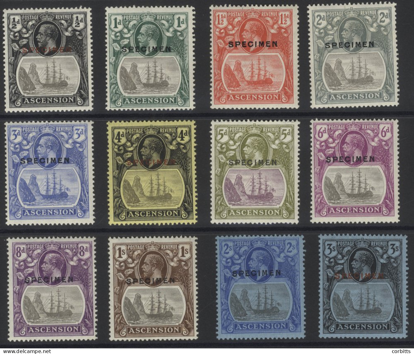 1924 Set Optd SPECIMEN, Hinge Remnant O/w Fine M, SG.10s/20s, Cat. £1000 (12) - Other & Unclassified