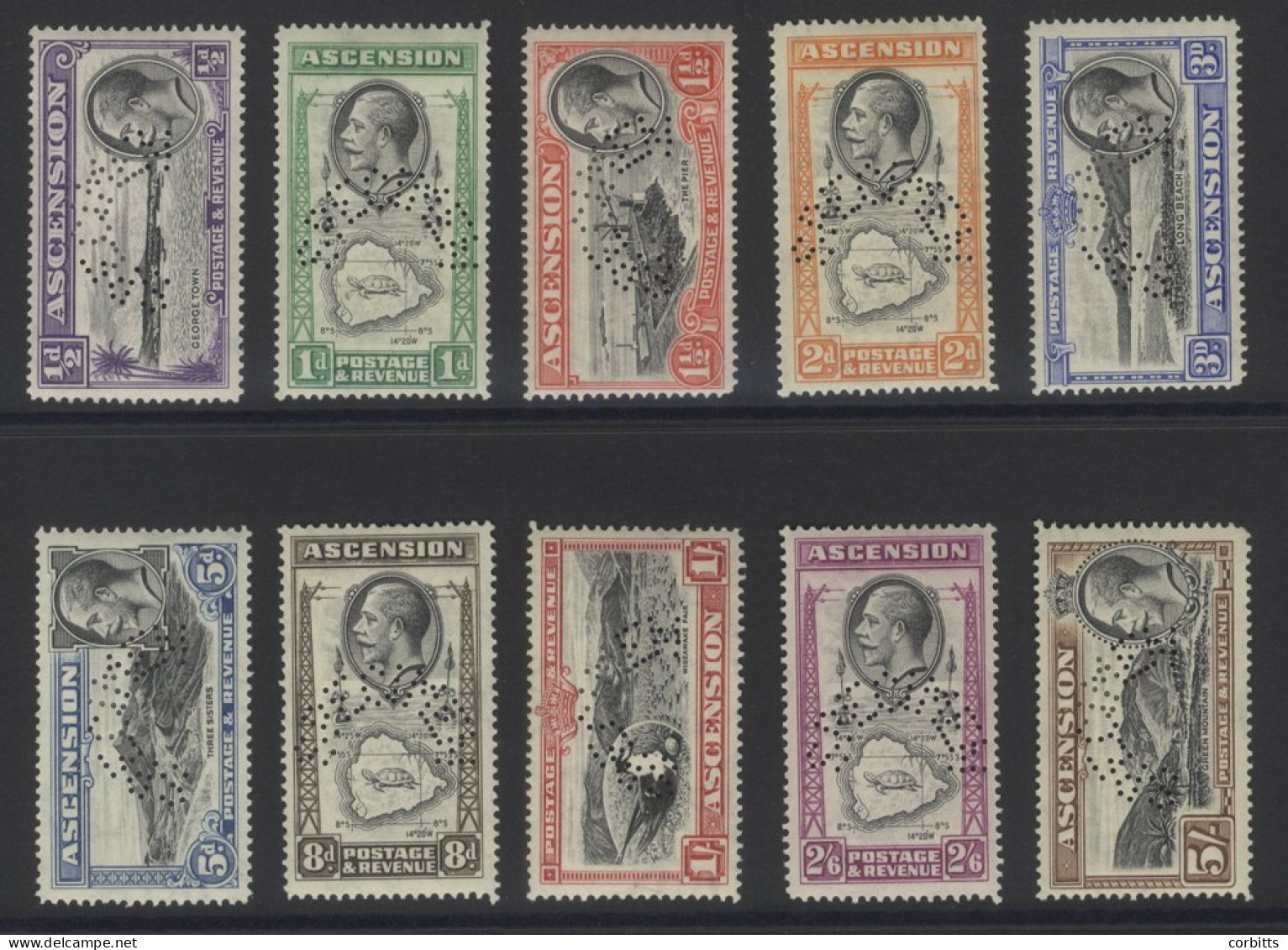 1934 Pictorial Defin Set Perf SPECIMEN, Fine M, SG.21s/30s, Cat. £550 (10) - Sonstige & Ohne Zuordnung