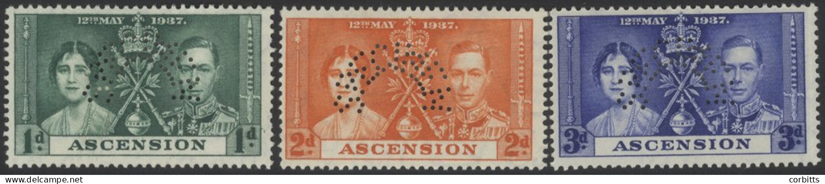 1937 Coronation Set Perf SPECIMEN, M, SG.35s/37s, Cat. £450 - Autres & Non Classés