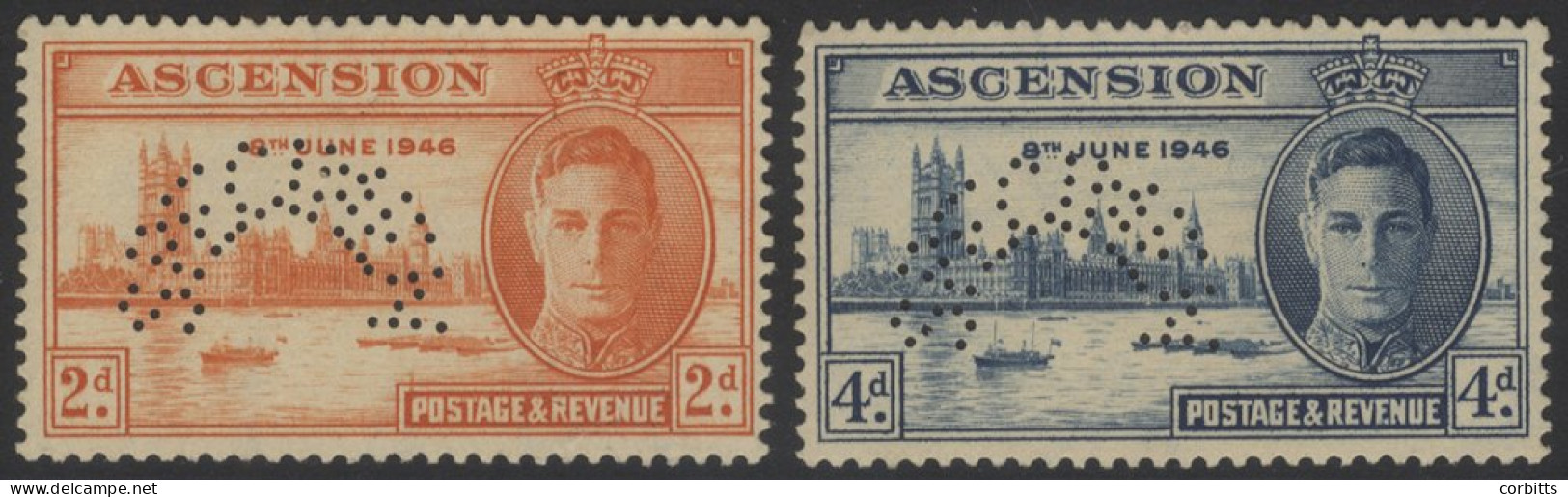 1946 Victory Set Perf SPECIMEN, Unused, SG.48s/9s, Cat. £450 (2) - Other & Unclassified