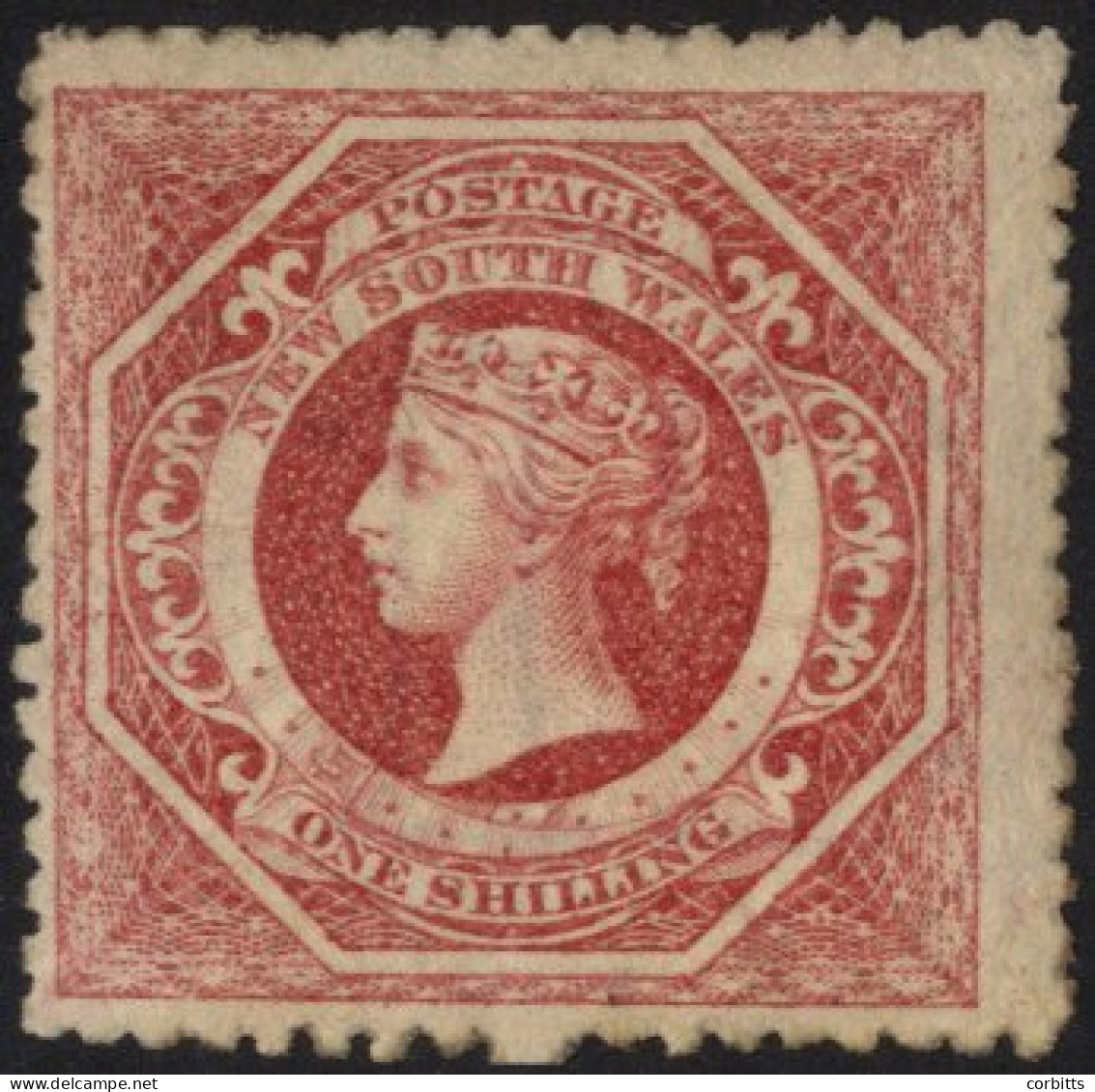 1862-72 1s Carmine P.13, M (centred Slightly Low To Left), SG.169, Cat. £375 (1) - Other & Unclassified