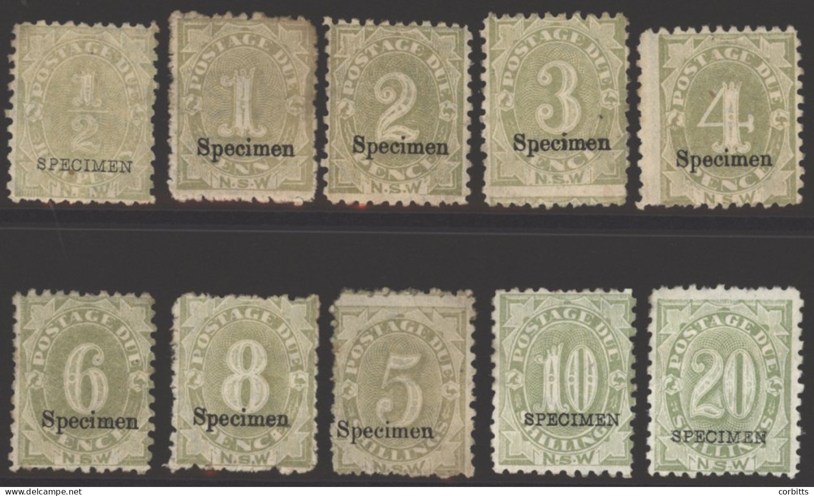 1891 Postage Due Set Optd SPECIMEN, Unused (part O.g Or Large Part O.g) Scarce Complete Set, SG.D1s/10s. (10) Cat. £250 - Autres & Non Classés