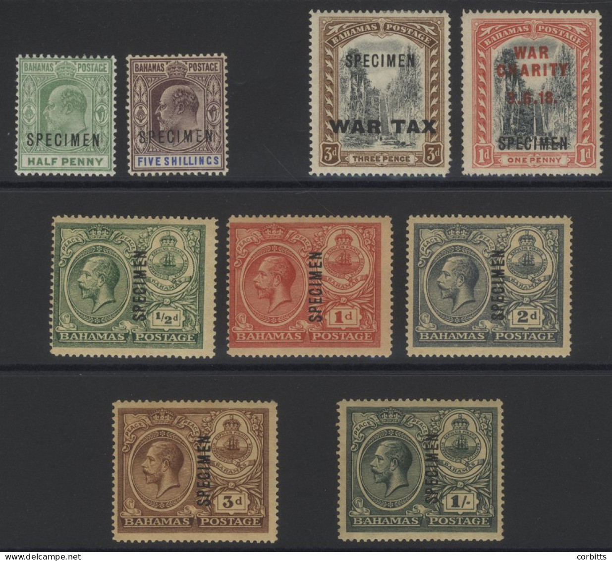 1902-10 CCA 5s Optd SPECIMEN, M (toned Gum) SG.69s, 1906 MCCA ½d Optd SPECIMEN, M, SG.71s, 1919 3d  & 1d War Tax Issue O - Sonstige & Ohne Zuordnung