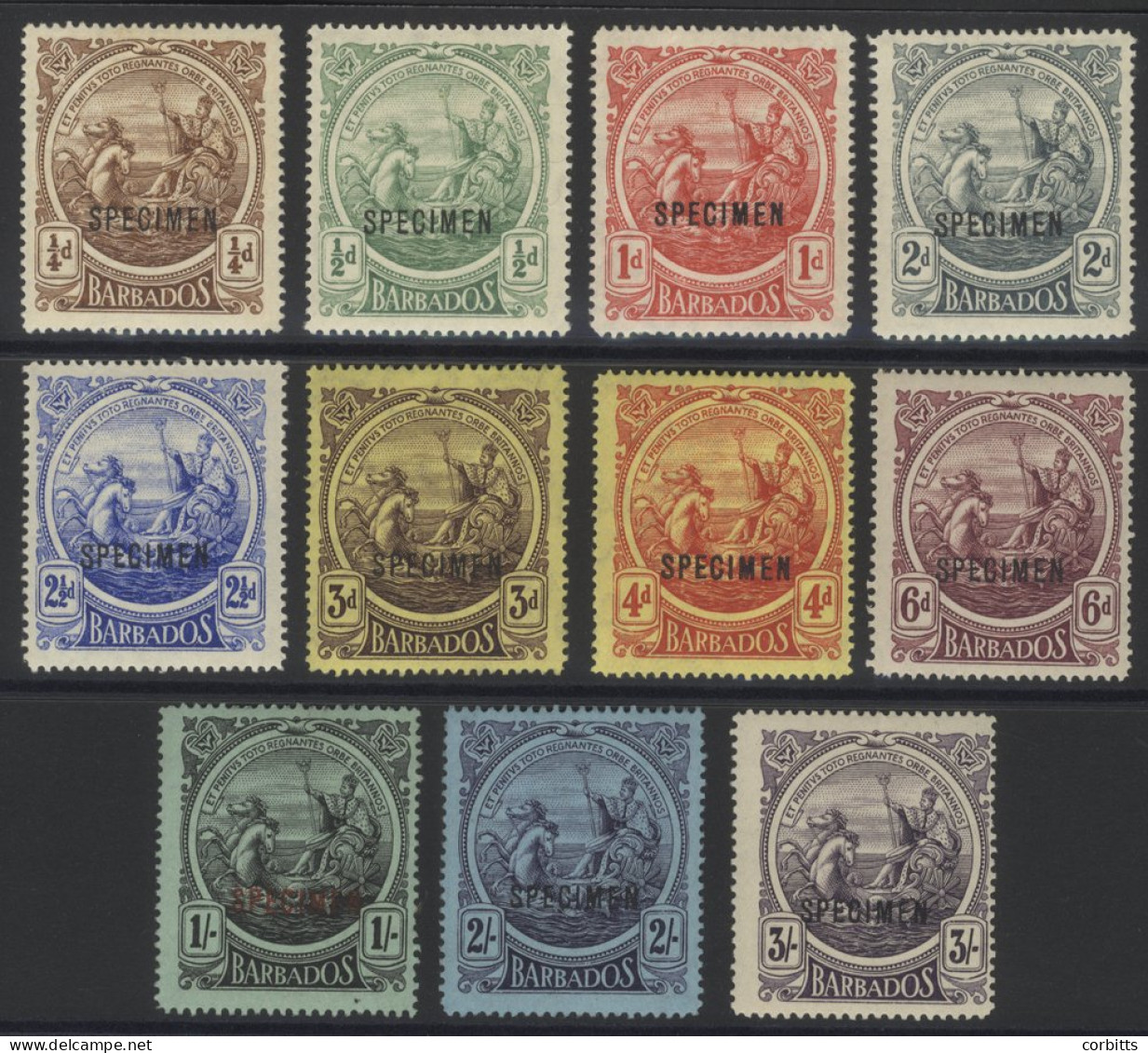 1916-19 MCCA Set Optd SPECIMEN, Fine M, SG.181s/191s, Cat. £275 (11) - Altri & Non Classificati