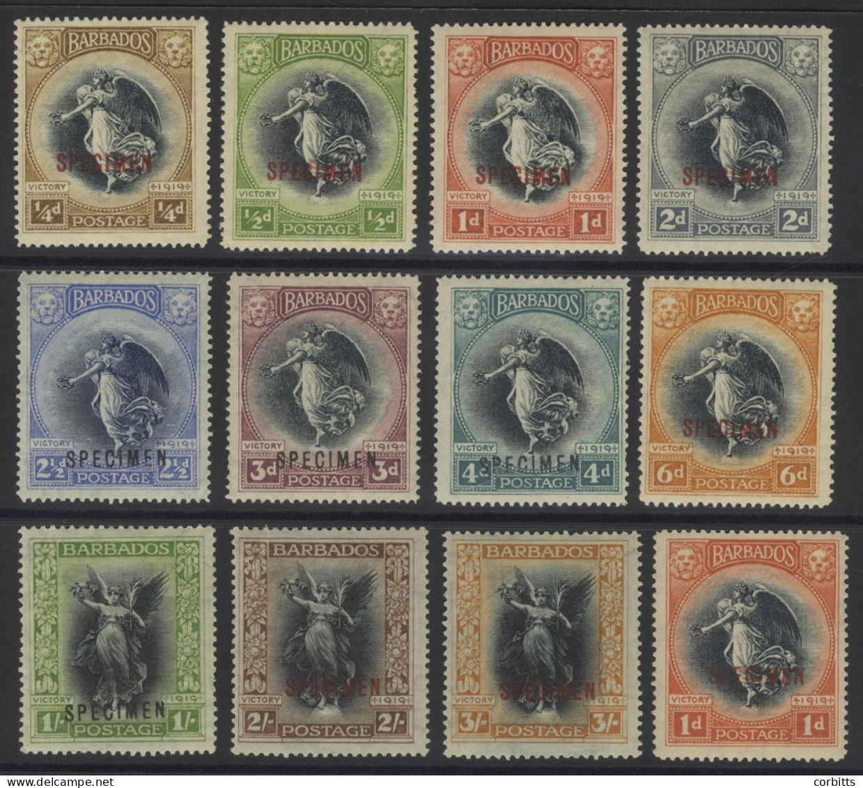 1920 Victory Set Optd SPECIMEN, Fine M (odd Short Perf, Generally Fine), SG.201s/212s, Cat. £300 (12) - Other & Unclassified