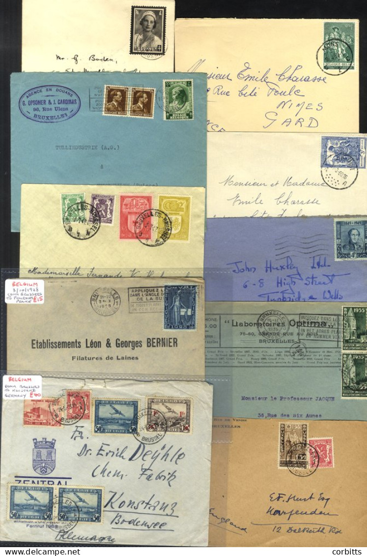 1930's-60's Commercial Mail Incl. PPC's, A Good Variety Of Frankings, Fiscals, Parcel Cards, Emphasis On Pre-WWII Items. - Autres & Non Classés