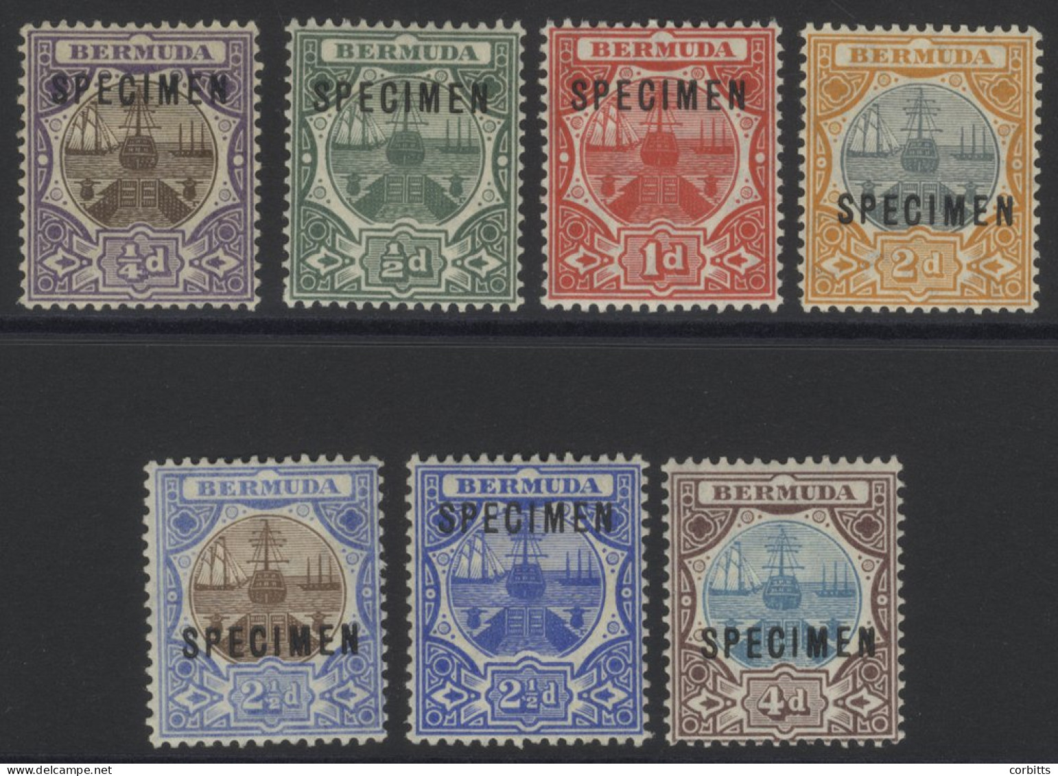 1906-10 MCCA Set Optd SPECIMEN, M (slight Gum Toning), SG.34s/42s. Scarce Set. Cat. £400 (7) - Altri & Non Classificati