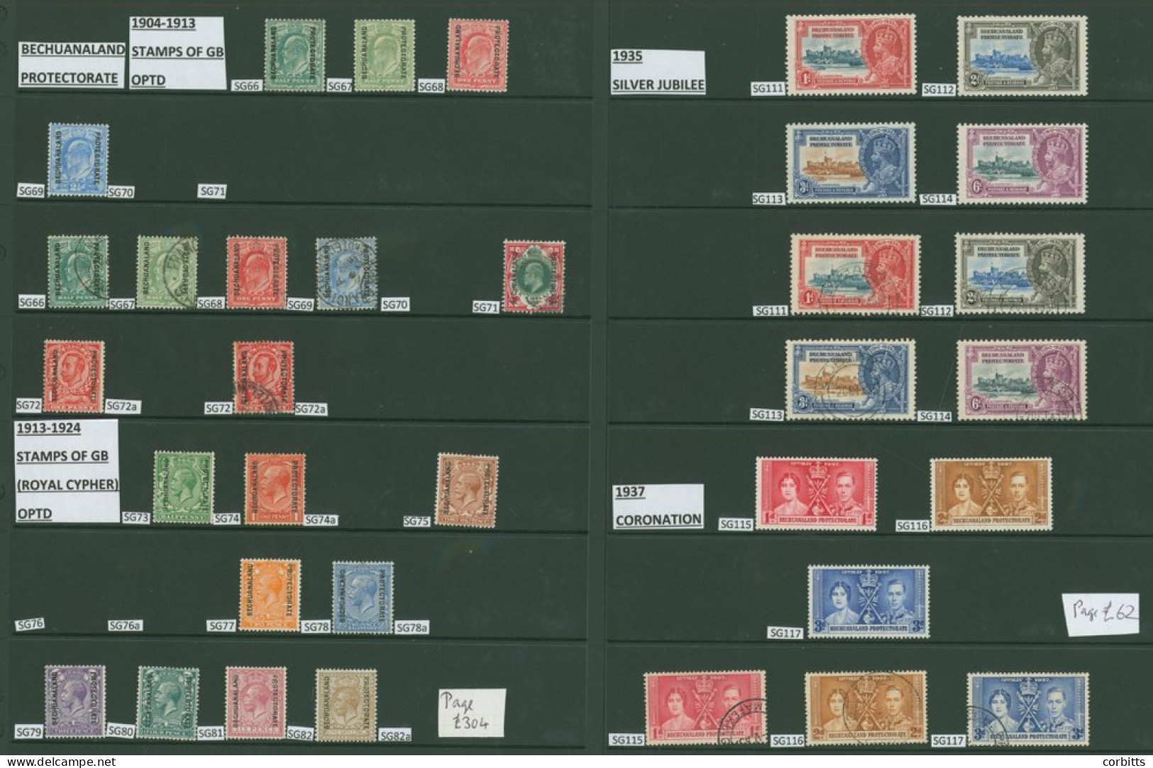 1904-70 M & U Collection On Hagner Leaves Incl. 1904 Vals To 2½d M, Vals To 1s FU, 1913-24 Simple Cypher Set M, 1925-27  - Altri & Non Classificati