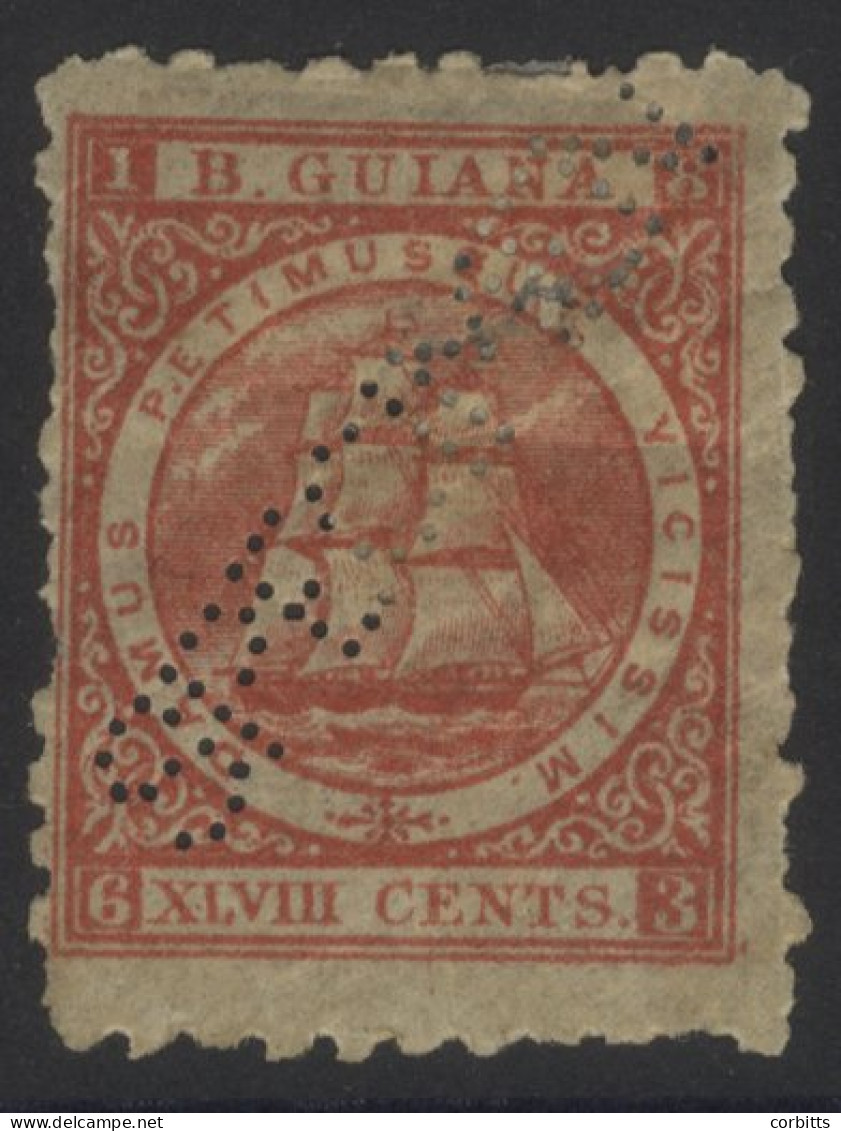 1867 48c Crimson Perf SPECIMEN, Part O.g (hinge Remnants, Slight Crease & Perf Faults), SG.104as. Scarce. Cat. £300 (1) - Autres & Non Classés