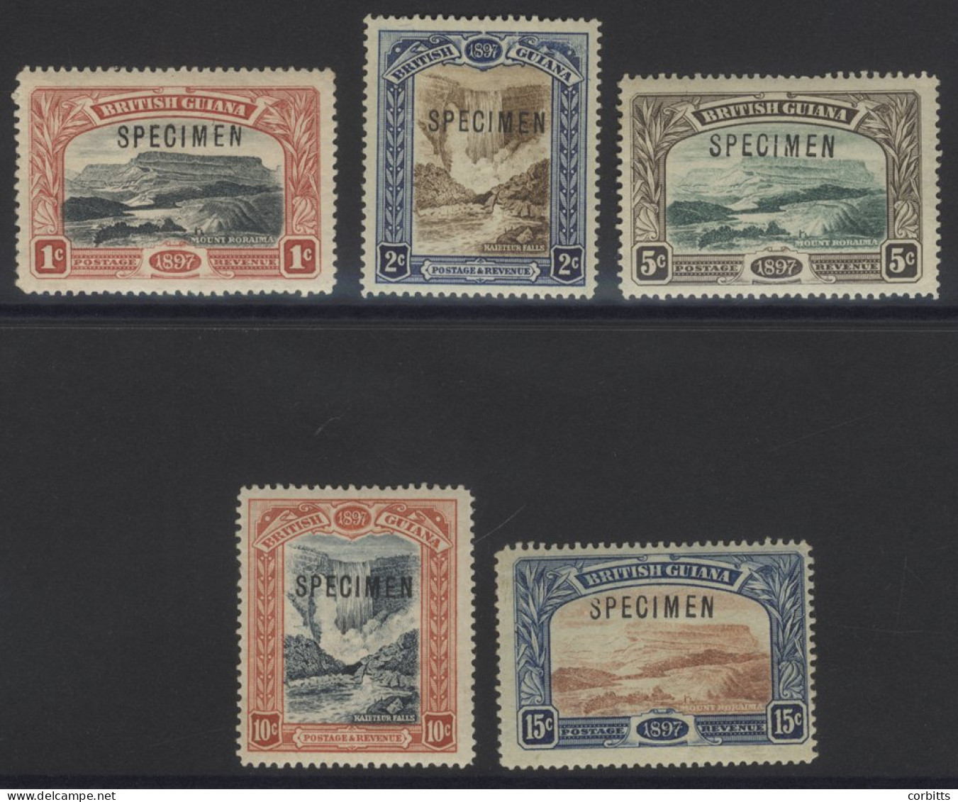 1898 QV Jubilee Set Optd SPECIMEN, O.g (hinge Remnants), SG.216s/221s, Cat. £160 (5) - Autres & Non Classés