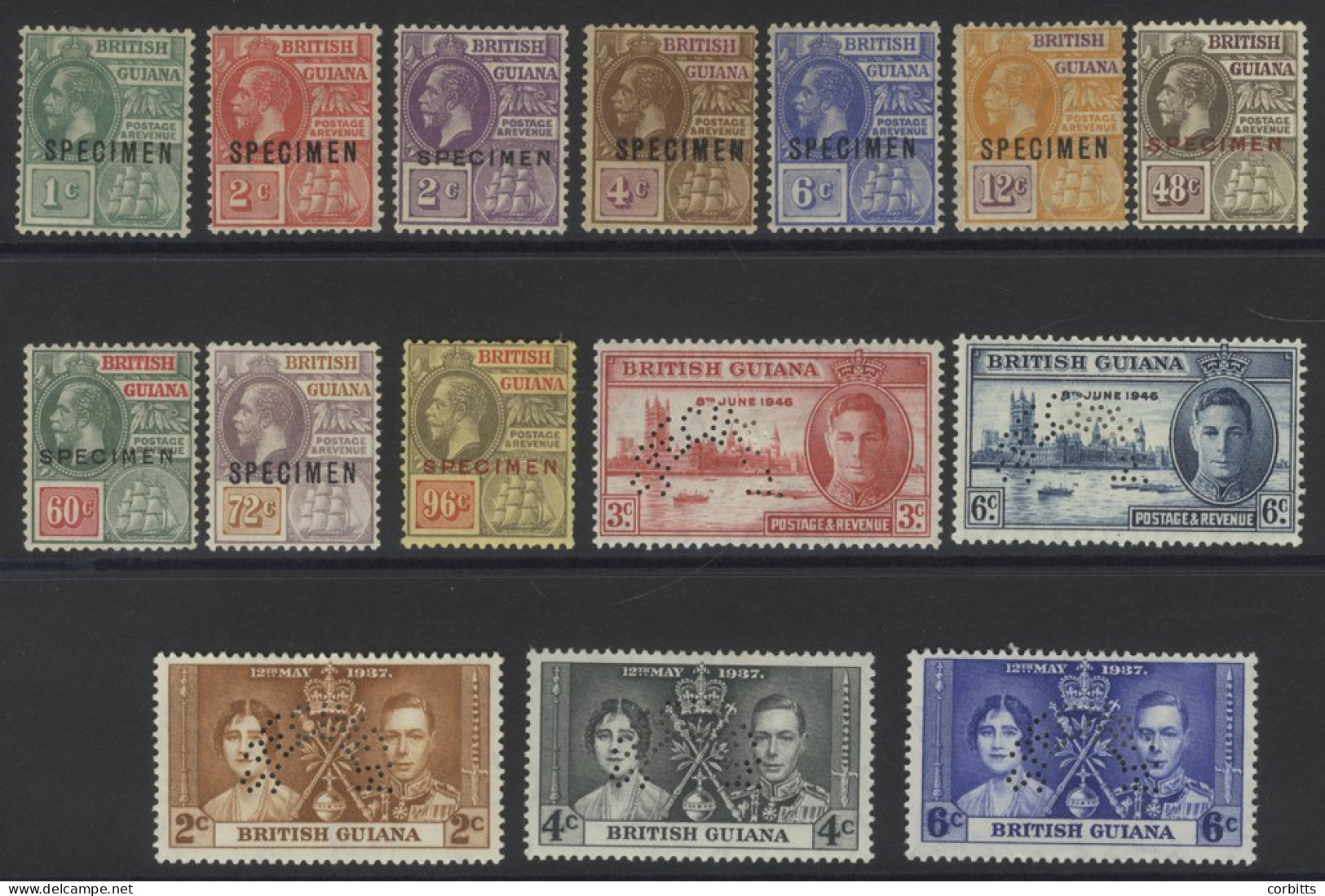 1921-27 MCCA Set (excl. 24c) Optd SPECIMEN, O.g Or Unused (96c Small Thin) SG.272s/82s (excl. 278s), 1946 Victory & 1937 - Altri & Non Classificati